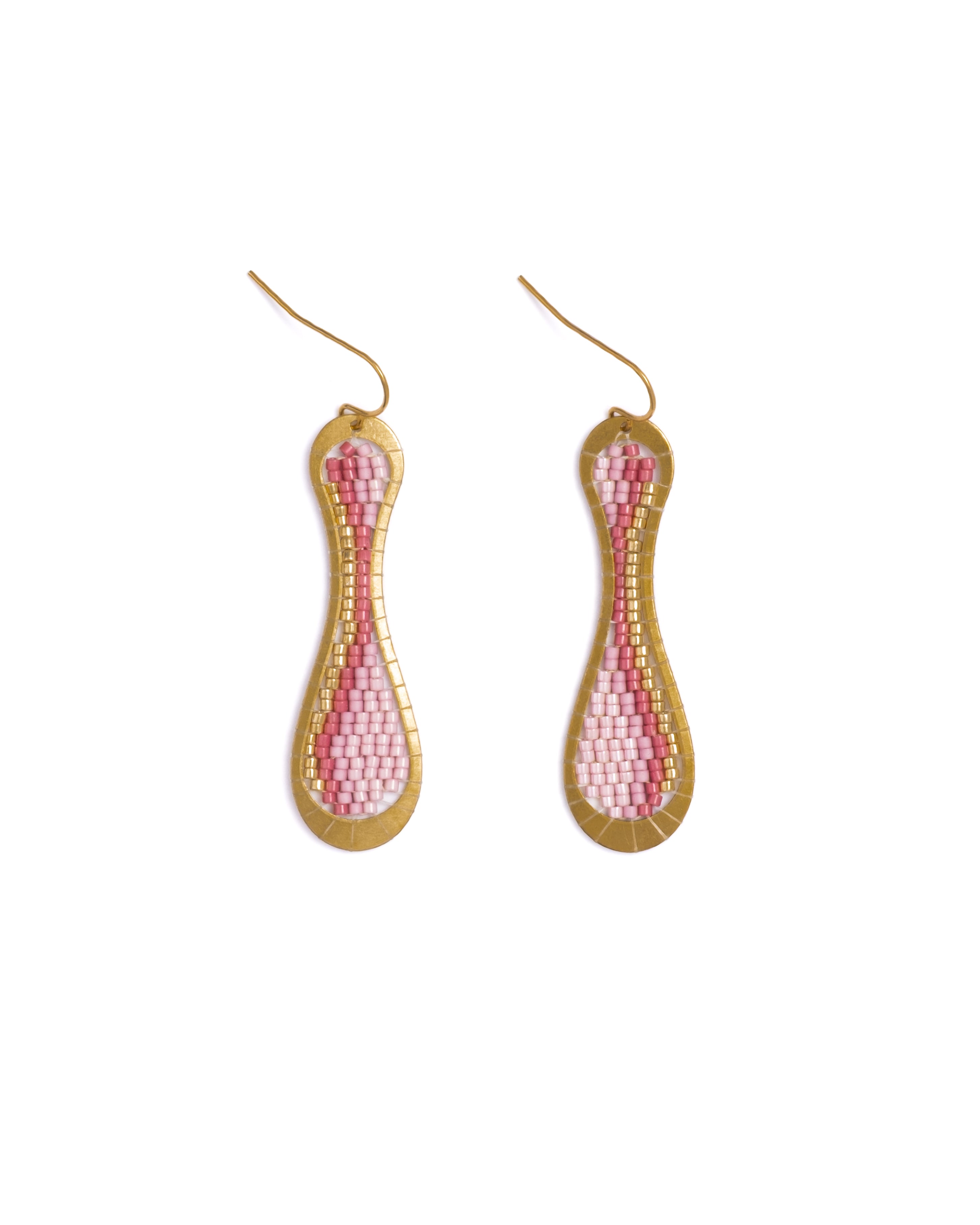 Beaded Handwoven Taffy Twist Drop Earrings (Copy)