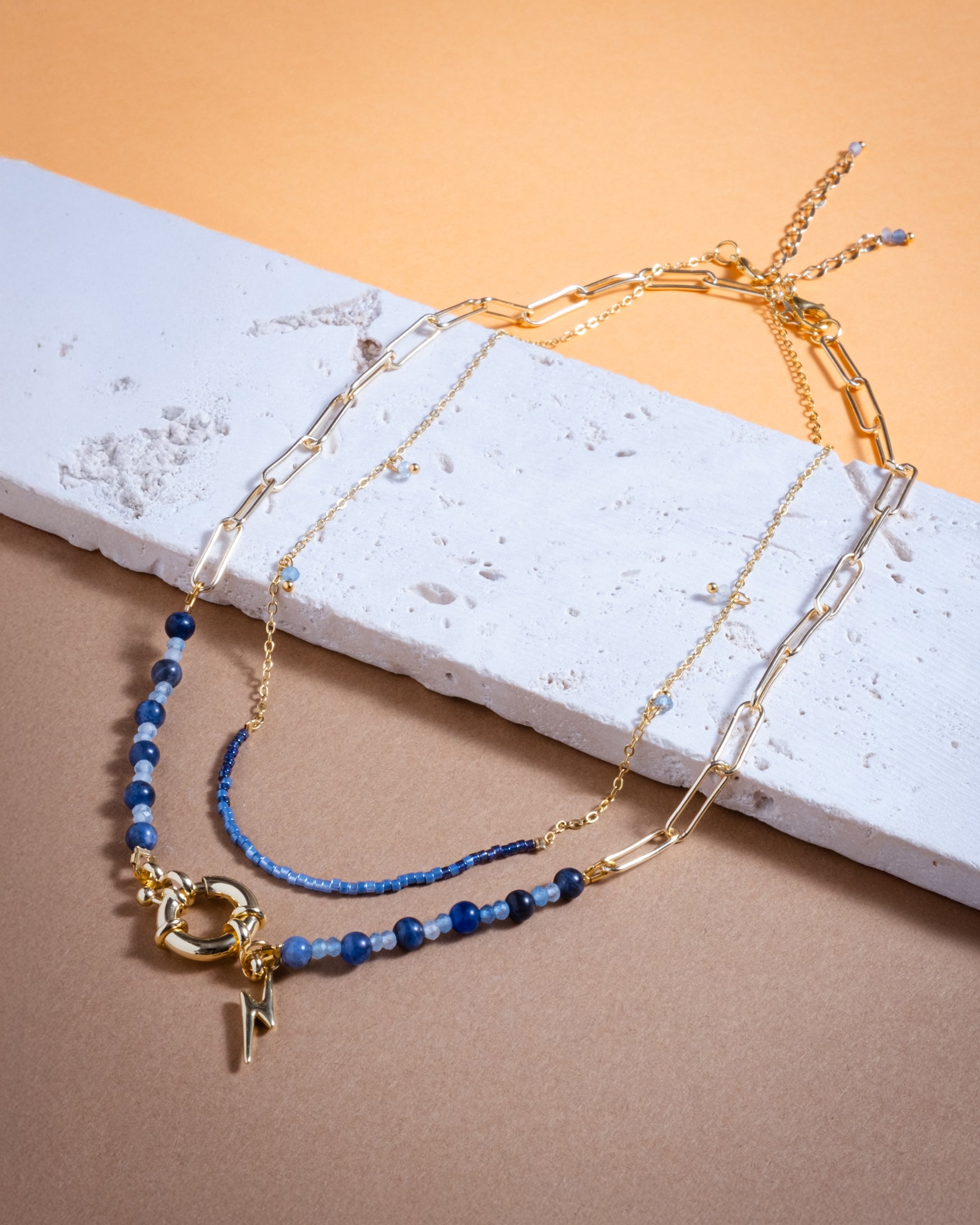 Beaded Charm and Chain Layering Necklace Set/2 - Celestial