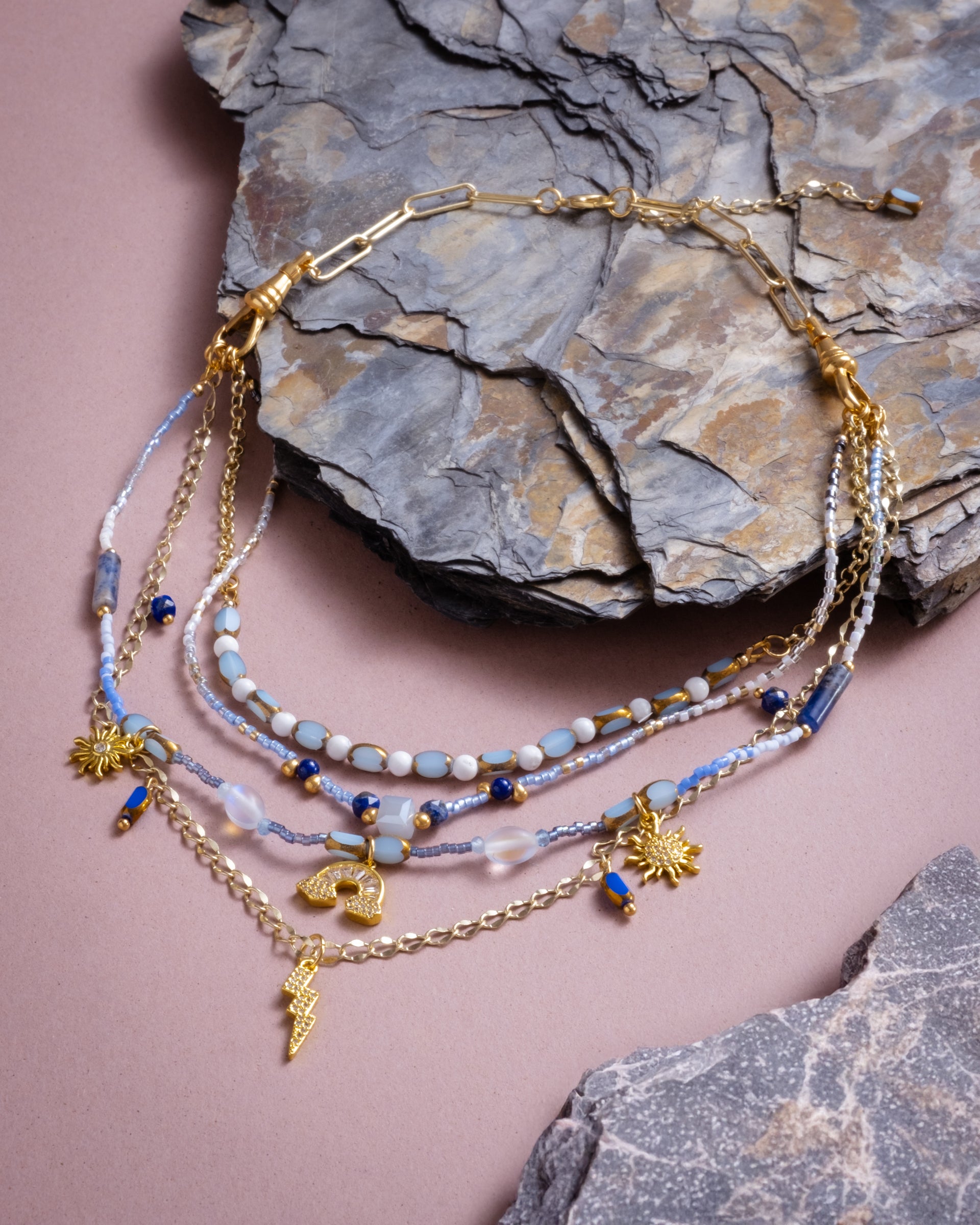 Beaded Interchangeable Necklace Layering Set/4 - Celestial