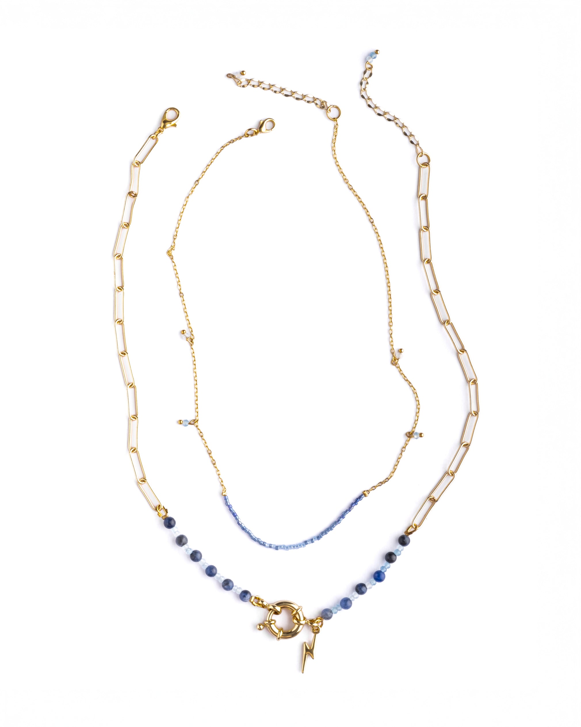 Beaded Charm and Chain Layering Necklace Set/2 - Celestial
