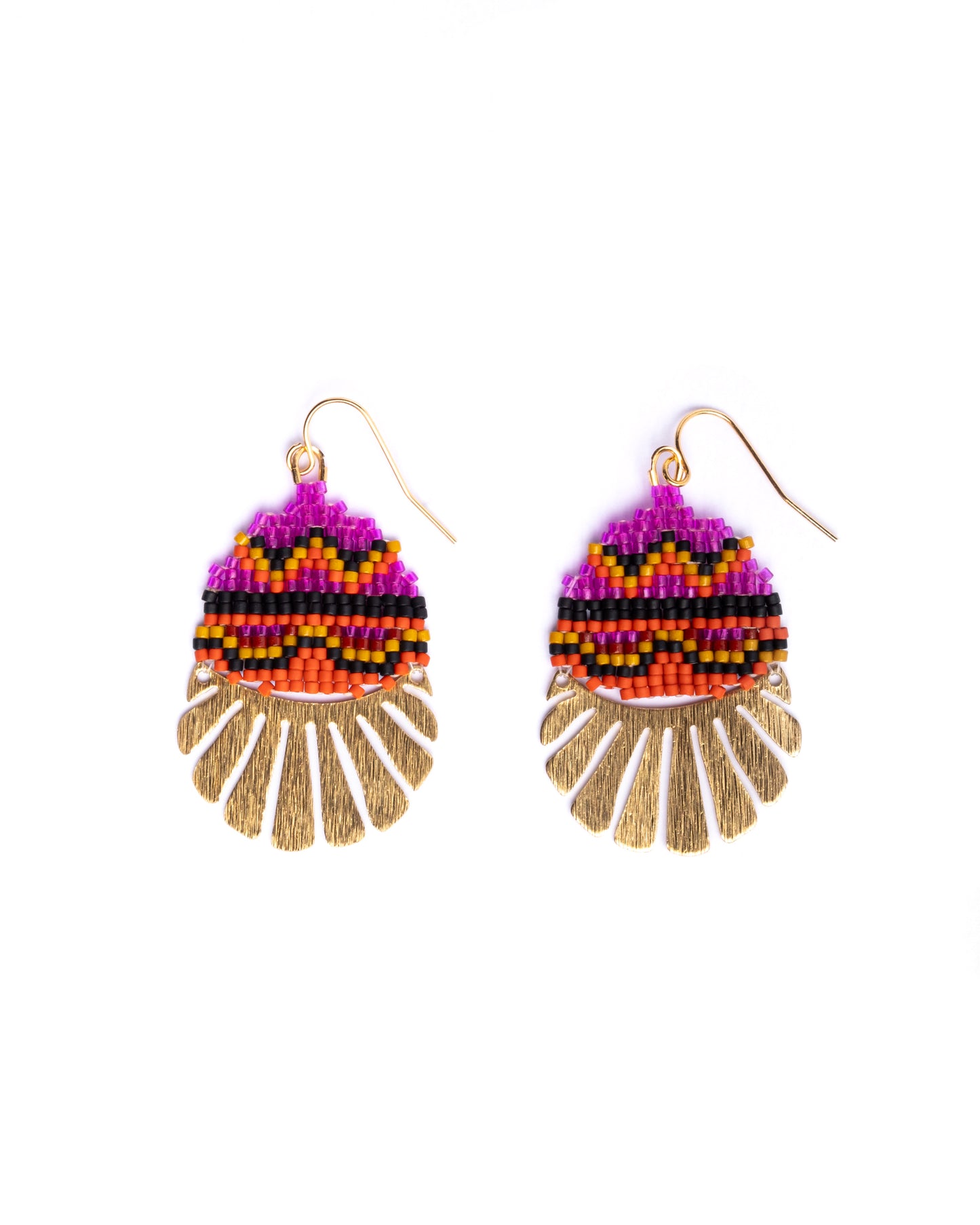 Beaded Handwoven Santa Fe Drop Earrings