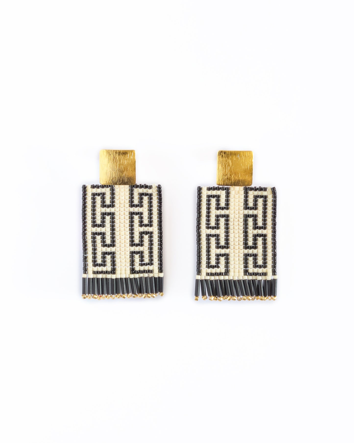 Beaded Handwoven Guajira Square Earrings