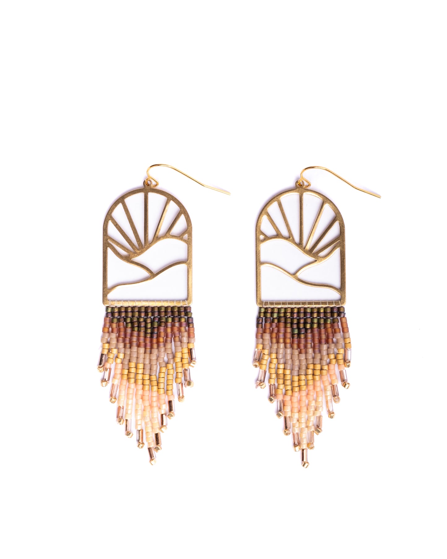 Beaded Handwoven Sedona Fringe Earrings