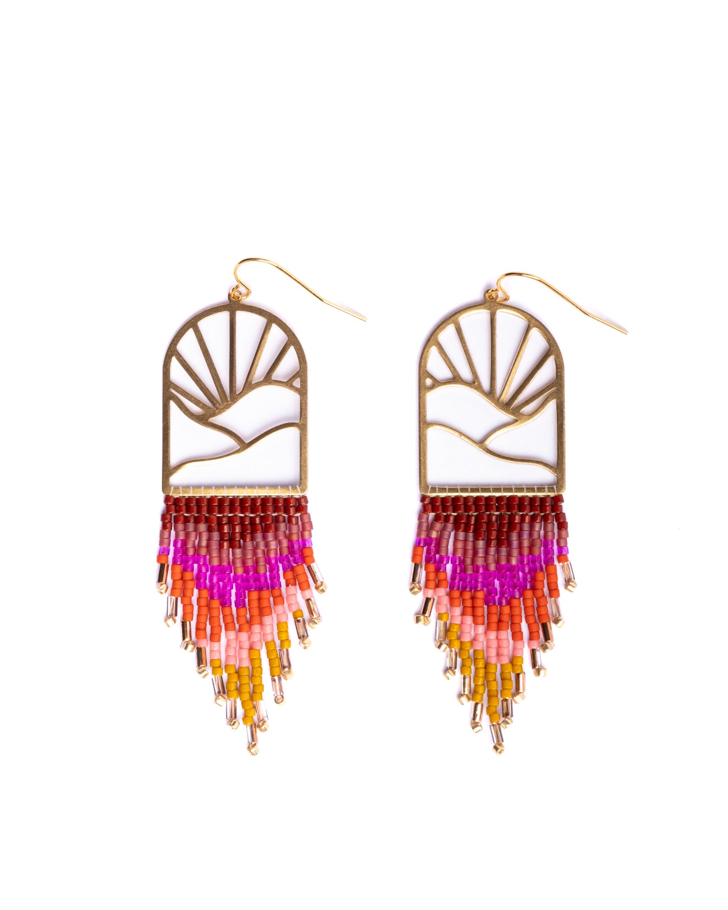 Beaded Handwoven Sedona Fringe Earrings