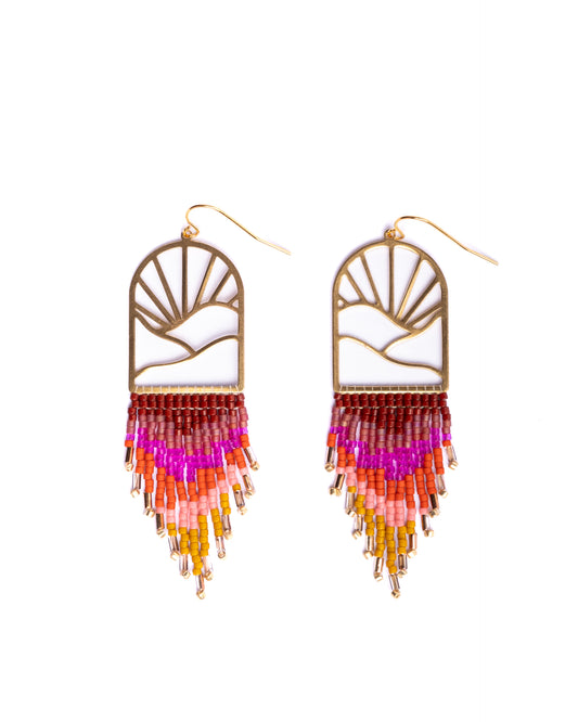 Beaded Handwoven Sedona Fringe Earrings