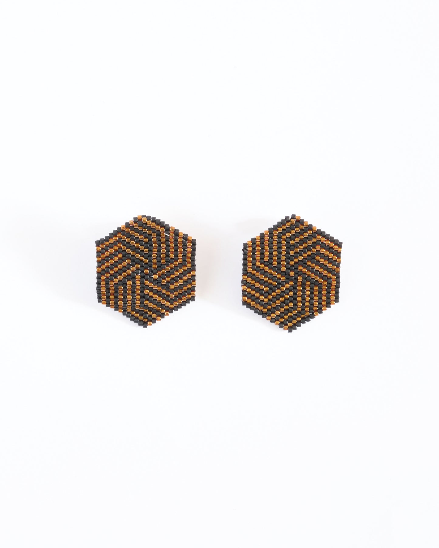 Beaded Handwoven Leticia Hexagon Earrings