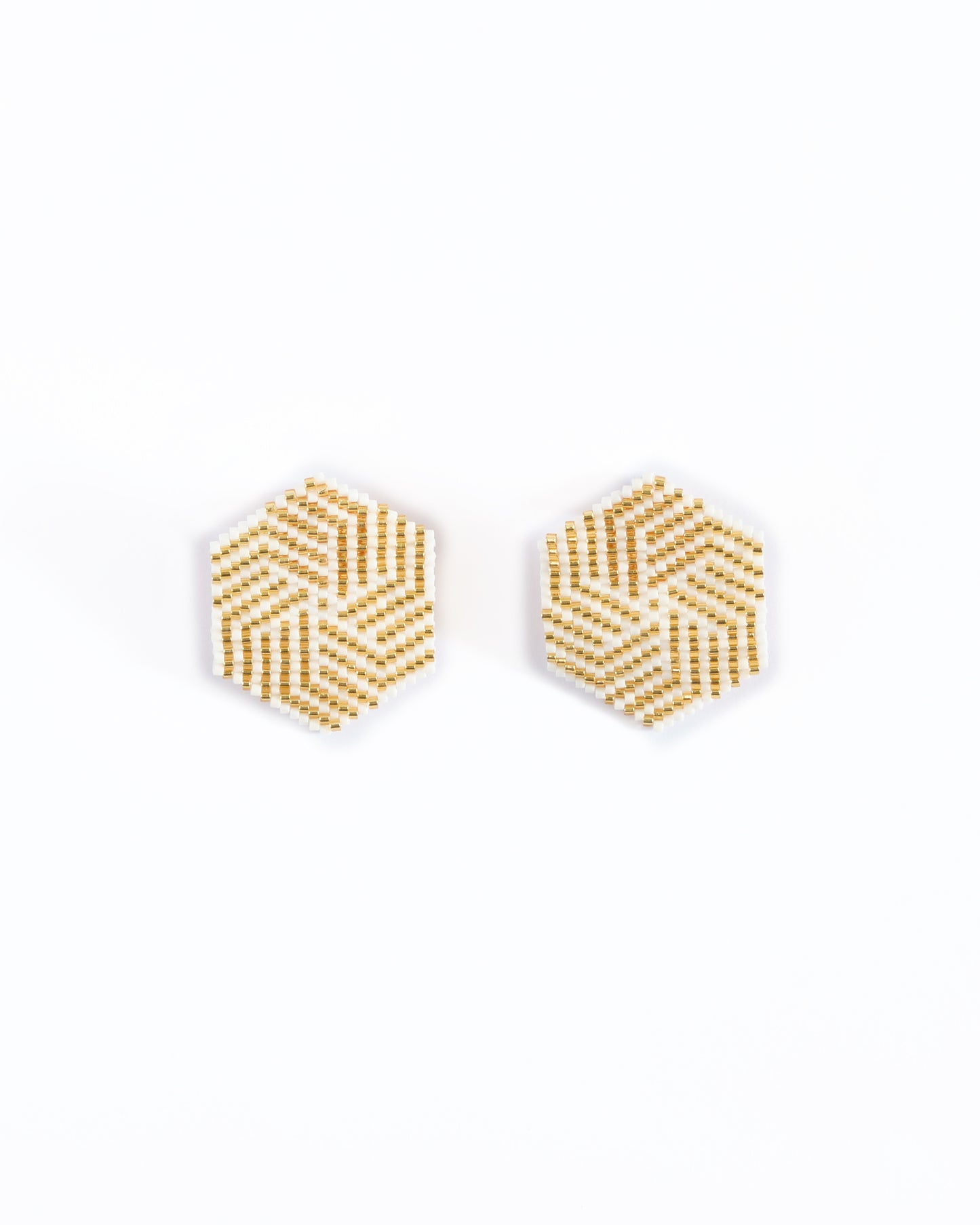 Beaded Handwoven Leticia Hexagon Earrings