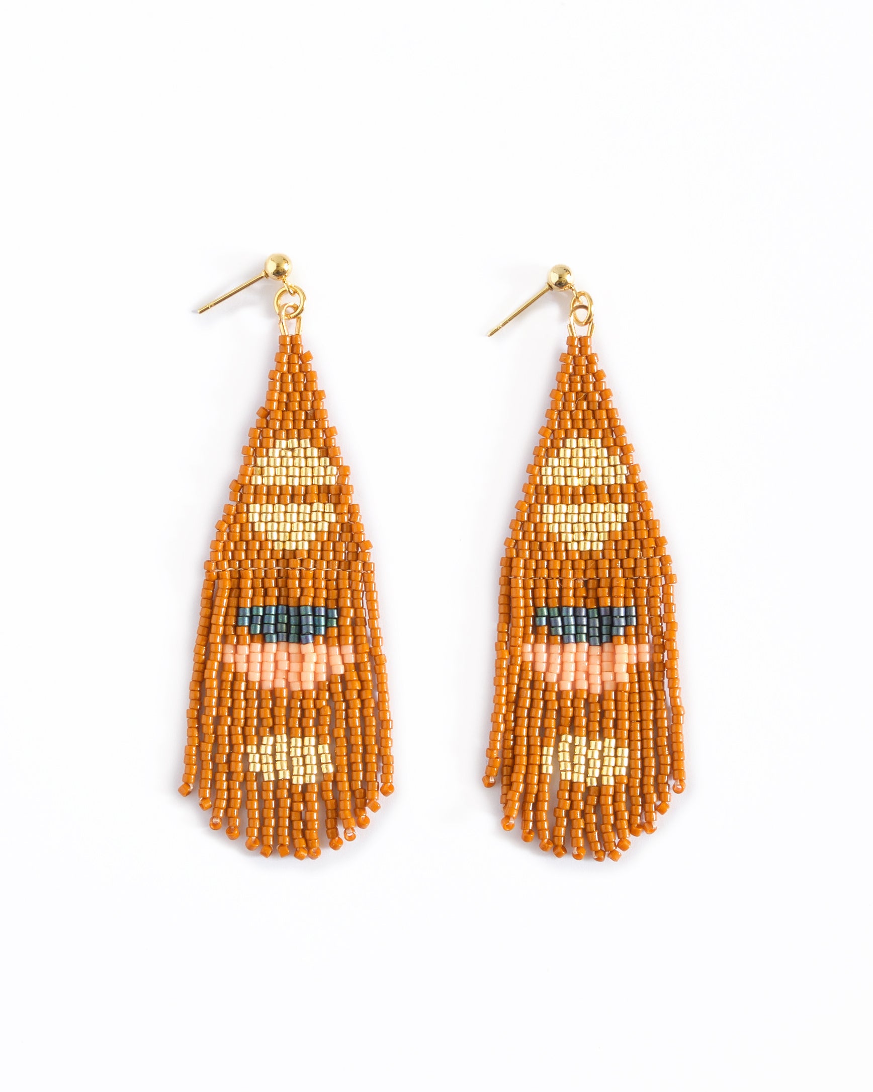 Another Day. Handwoven earrings. good Fringe earrings. Seed bead earrings.