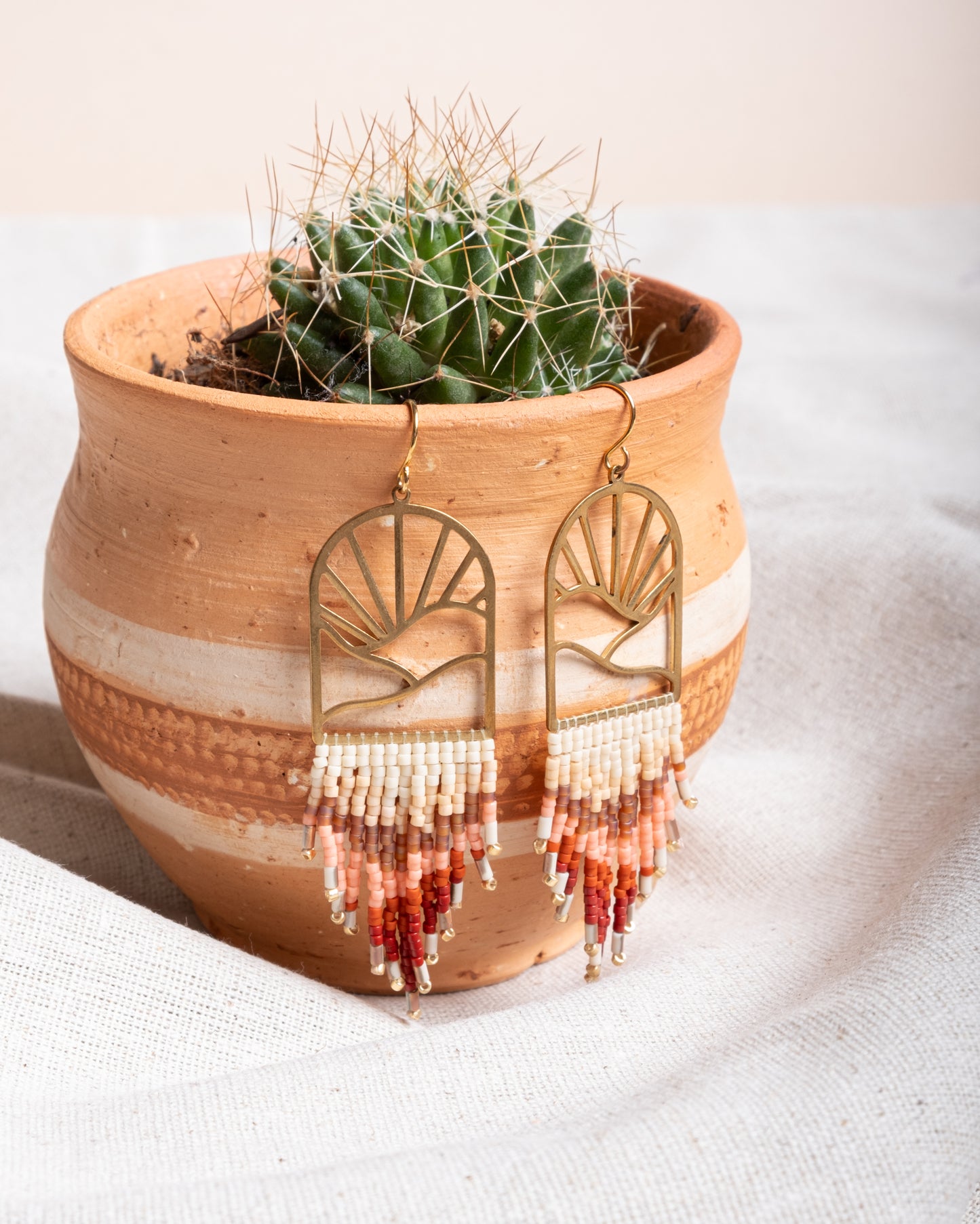 Beaded Handwoven Sedona Fringe Earrings