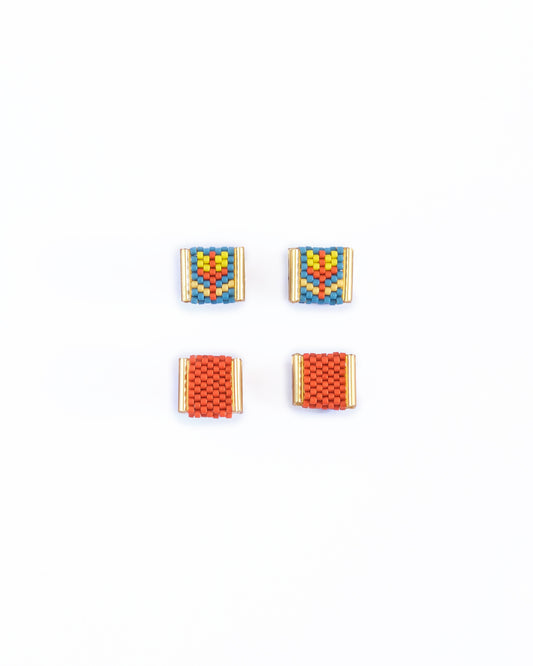 Beaded Handwoven Tulip Stud Packs