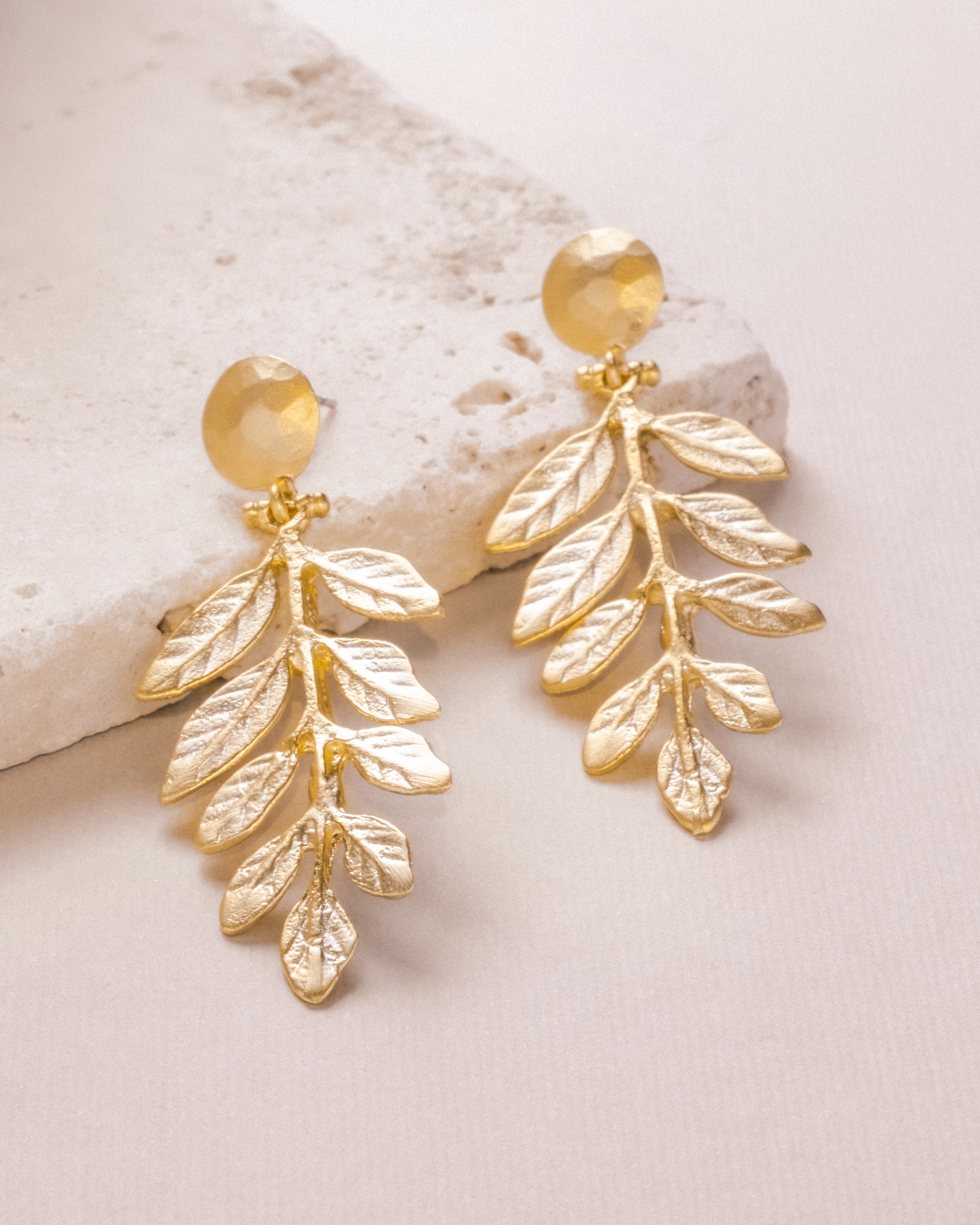 Gold Hanging Vine Drop Earrings