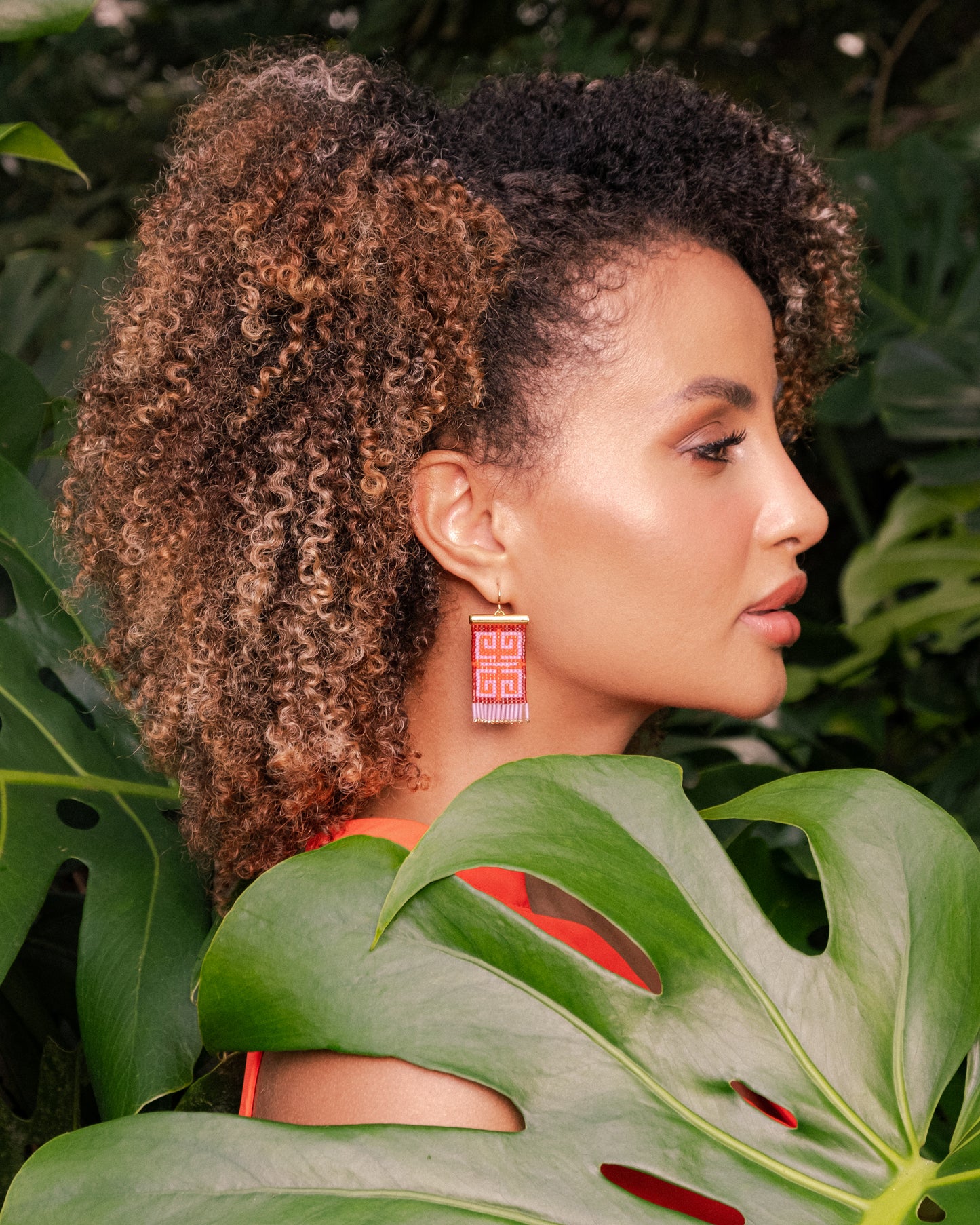 Beaded Handwoven Jungle Labyrinth Earrings