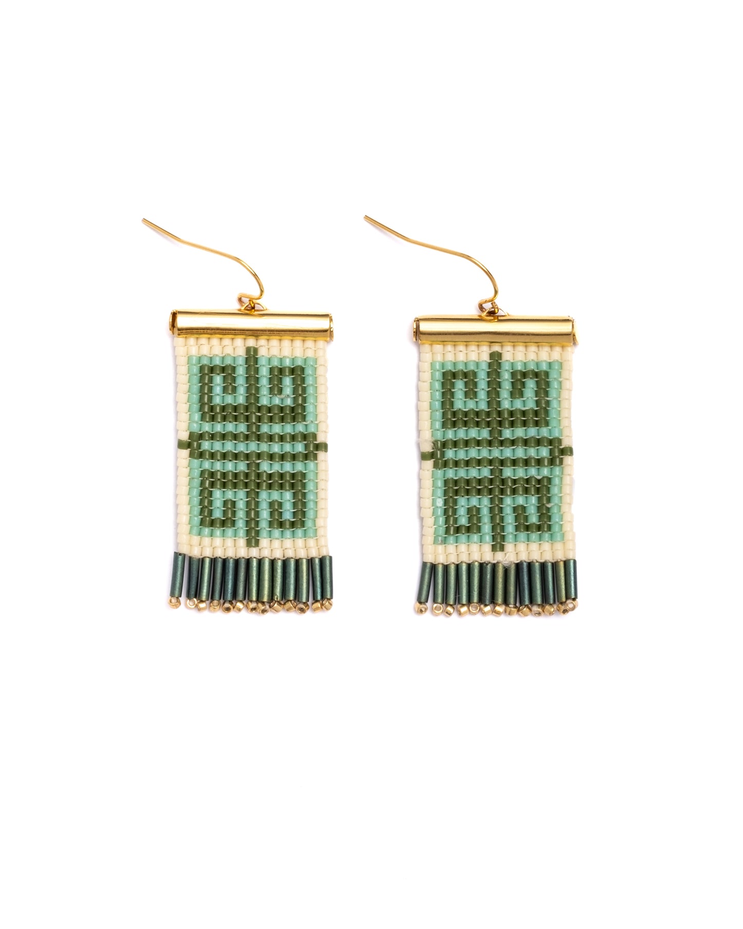 Beaded Handwoven Jungle Labyrinth Earrings