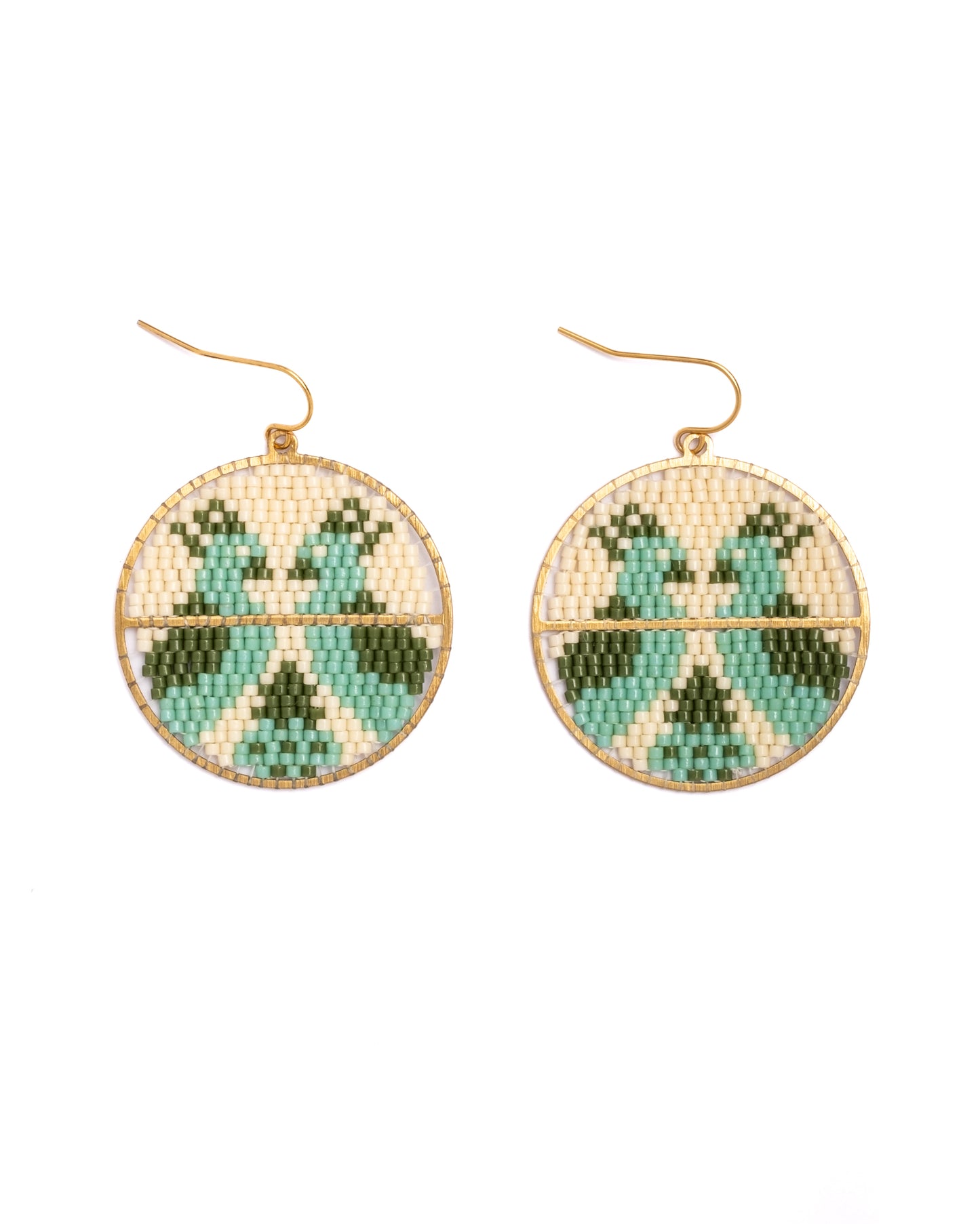 Beaded Handwoven Twin Bird Earrings