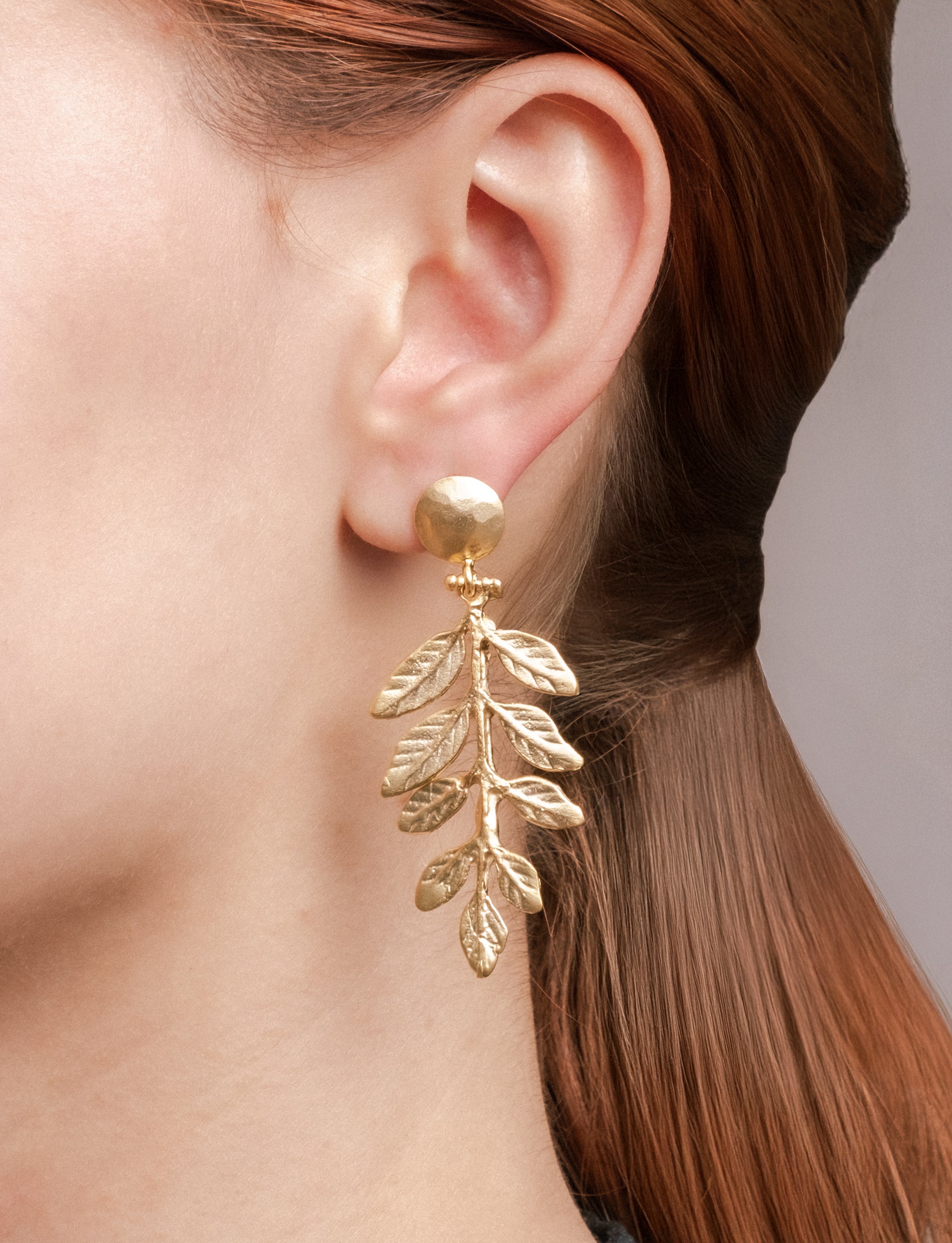 Gold Hanging Vine Drop Earrings