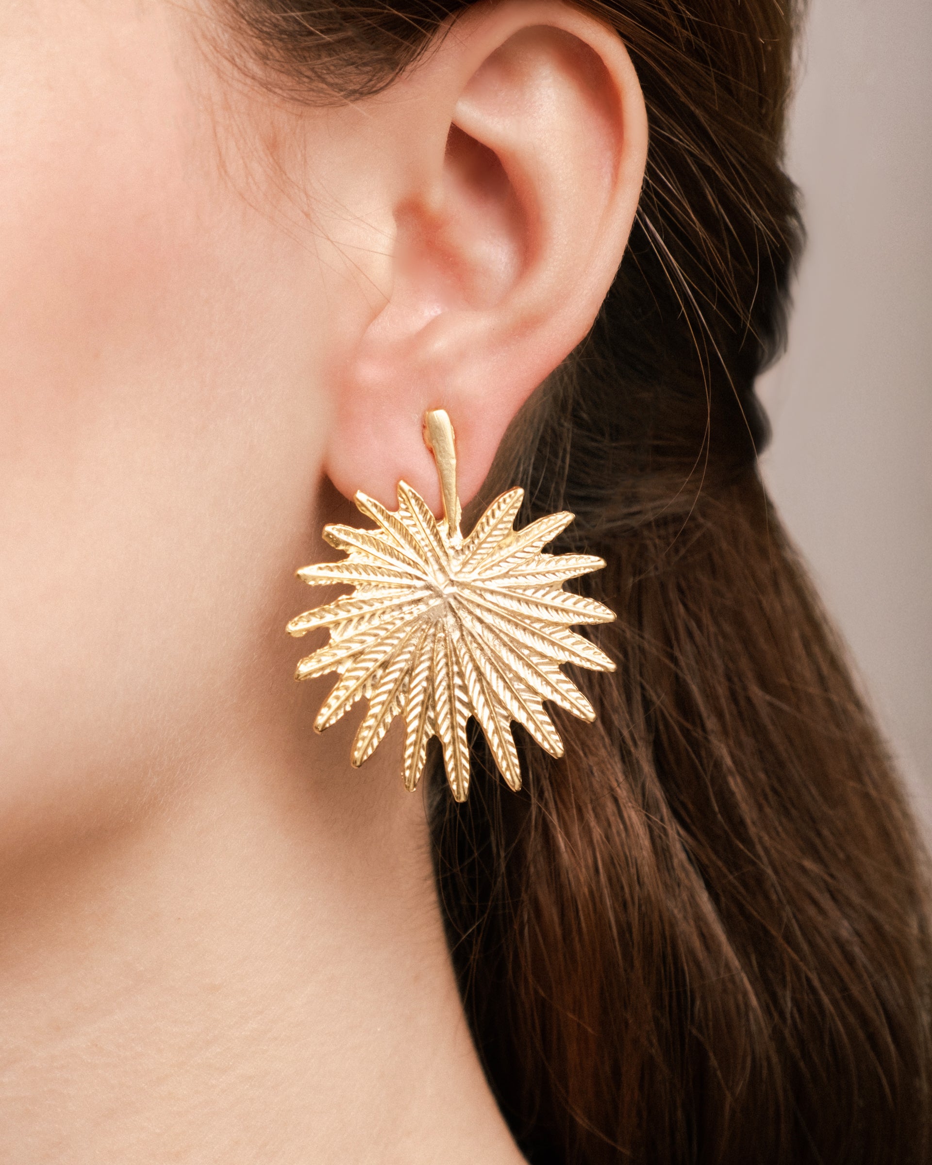 Gold Soleil Burst Stud Earrings