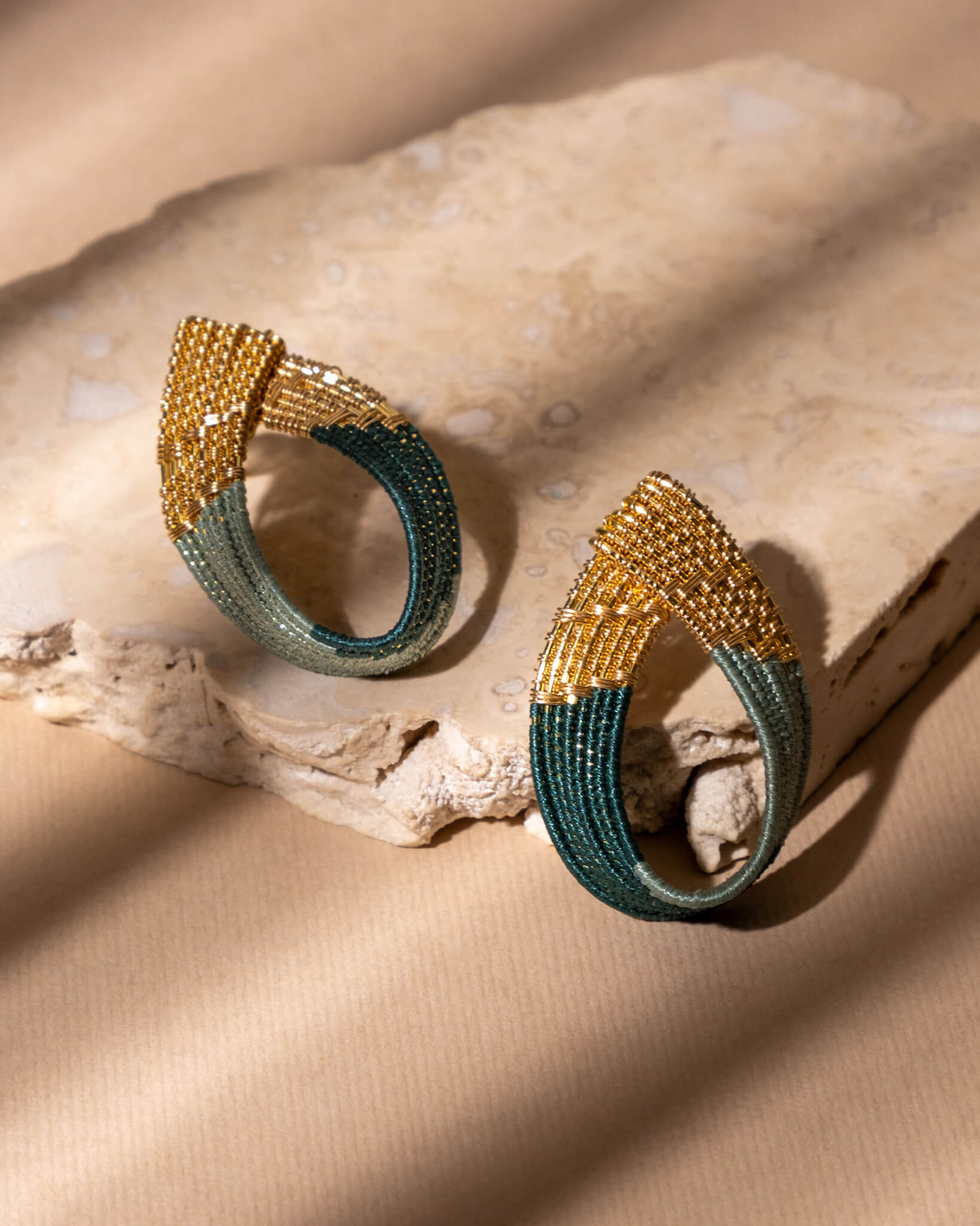 Handwoven Twisted Wire Loop Earrings