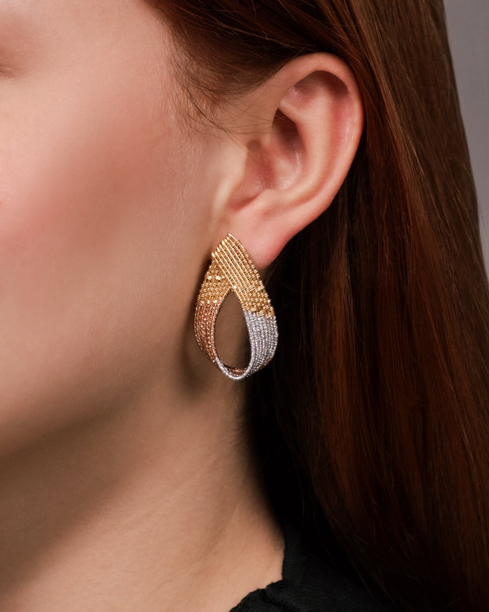 Handwoven Twisted Wire Loop Earrings