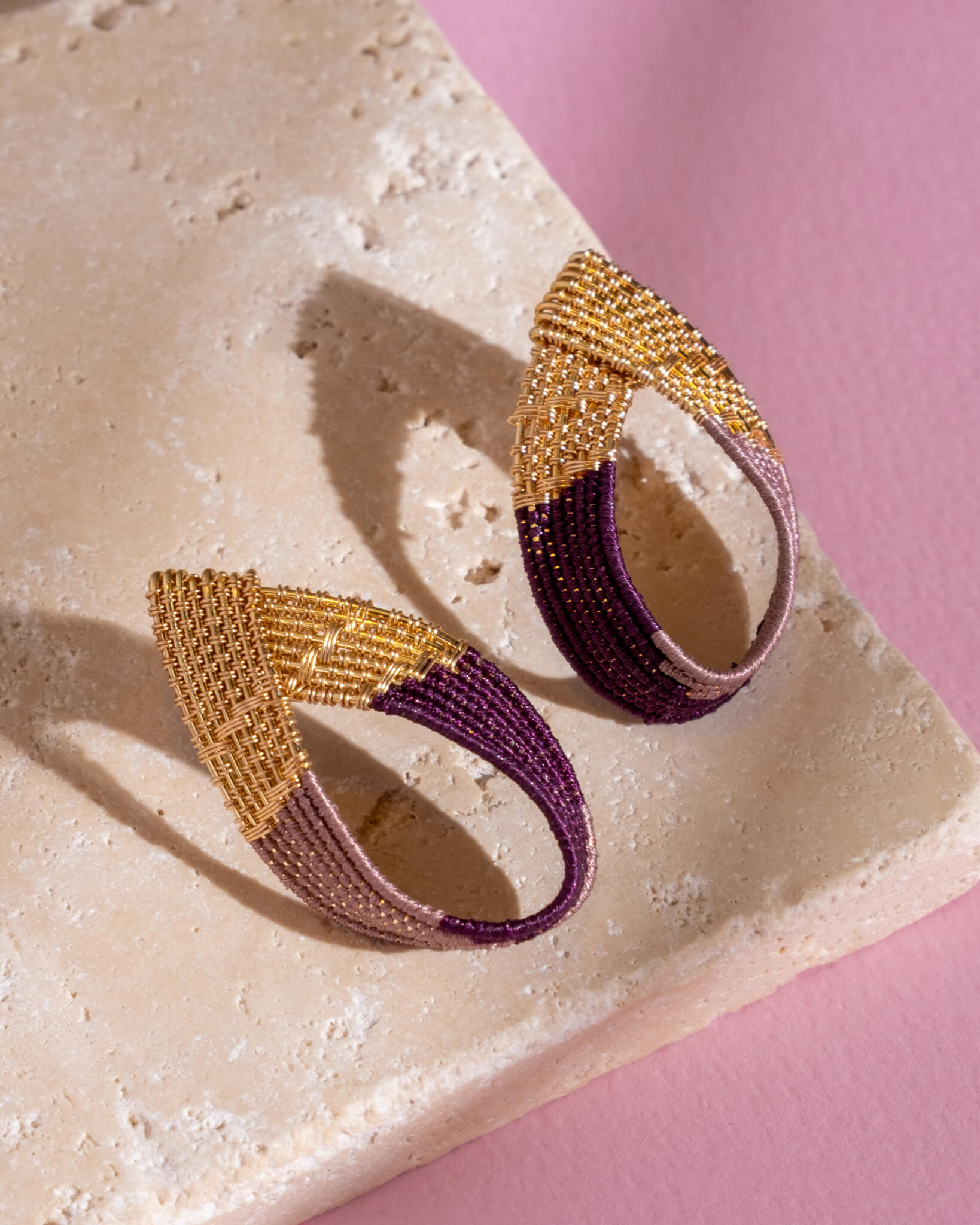 Handwoven Twisted Wire Loop Earrings