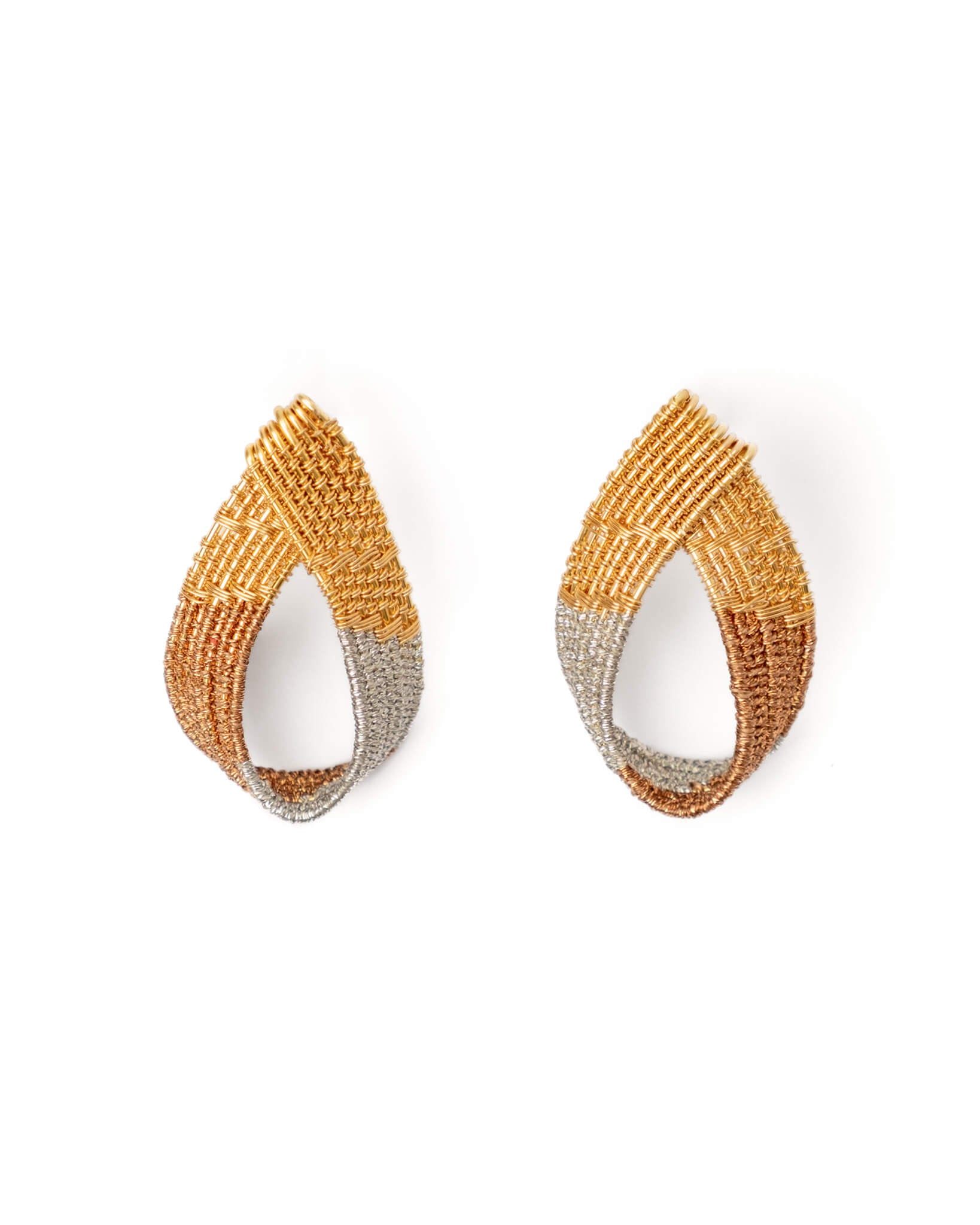 Handwoven Twisted Wire Loop Earrings