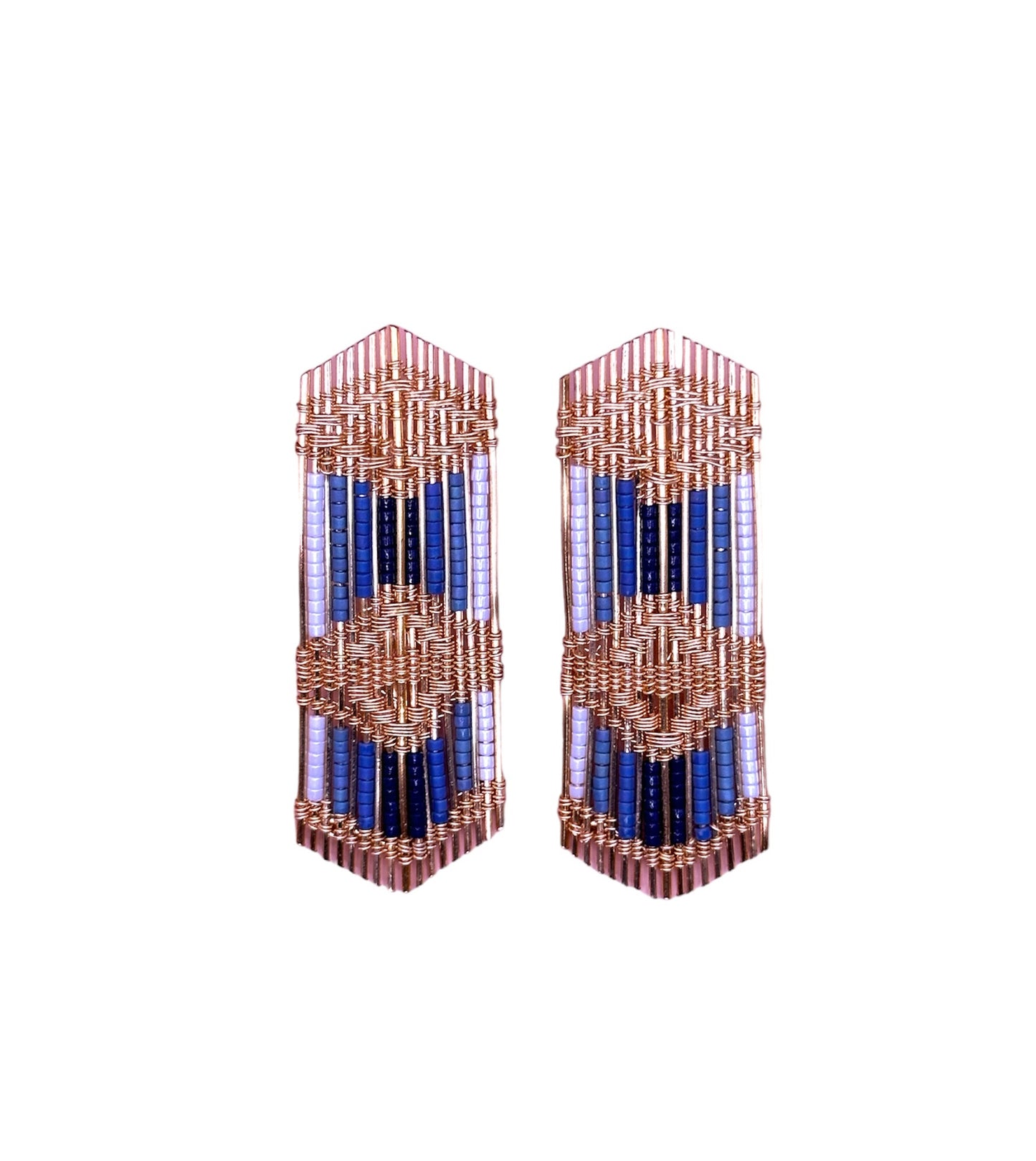 Handwoven Regalia Wire and Bead Earrings