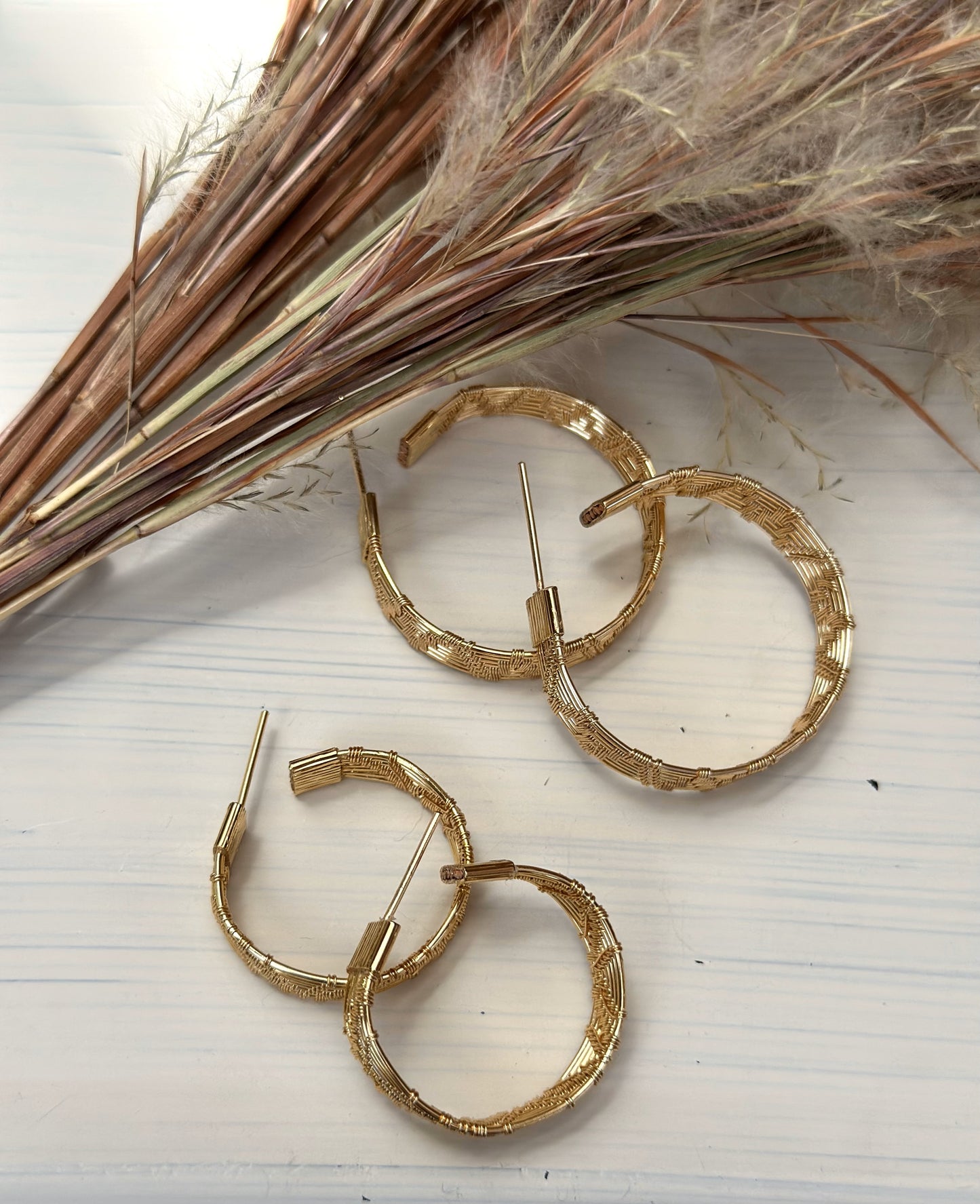 Handwoven Everyday Wire Hoop Earrings