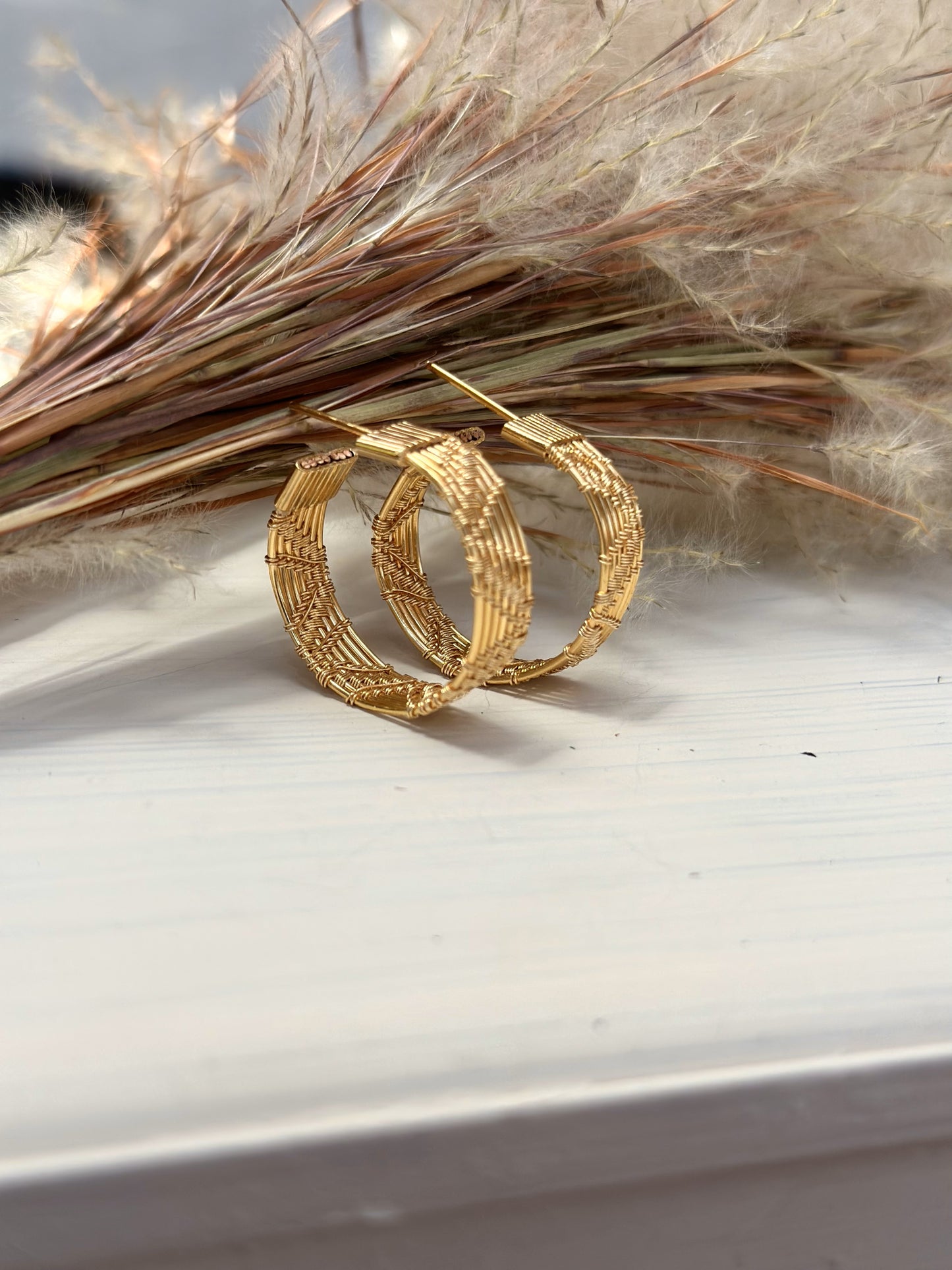 Handwoven Everyday Wire Hoop Earrings