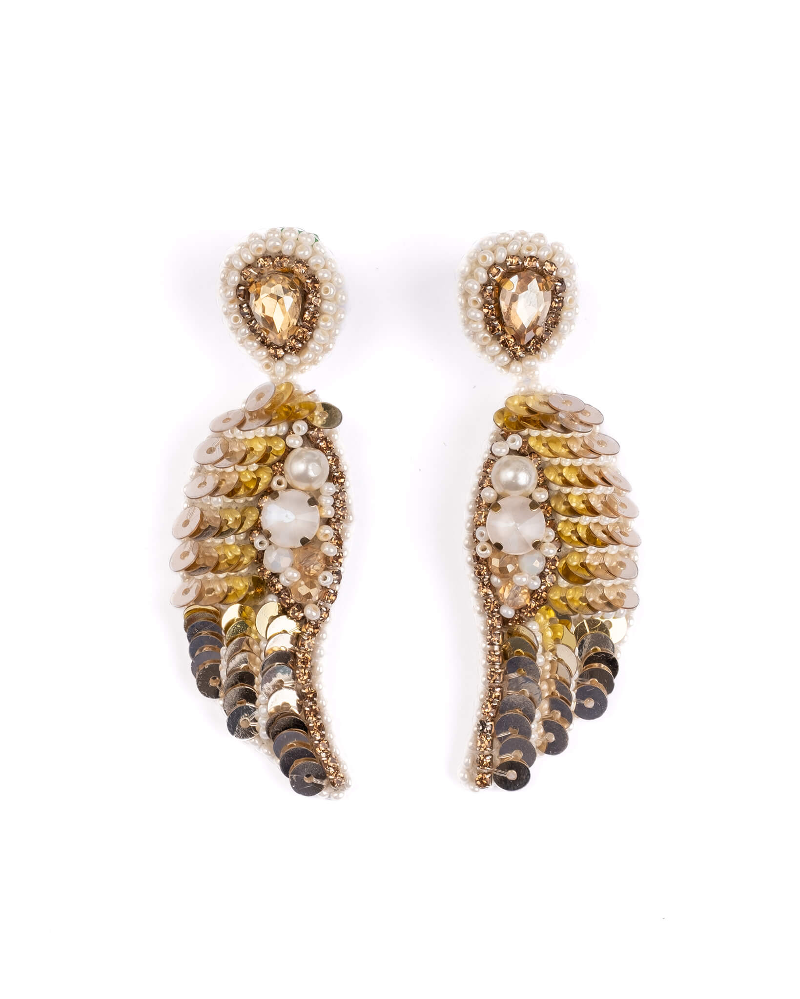 Ala Drop Earrings (Gold/White)