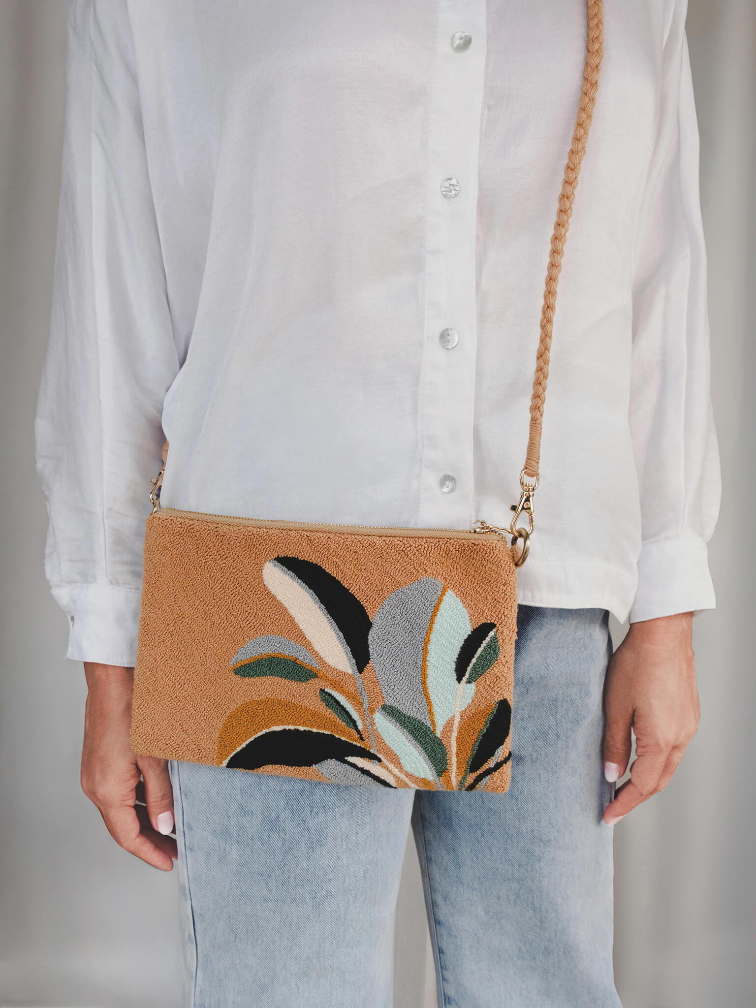 Woven Convertible Crossbody Aluna Bag (Jaguar)