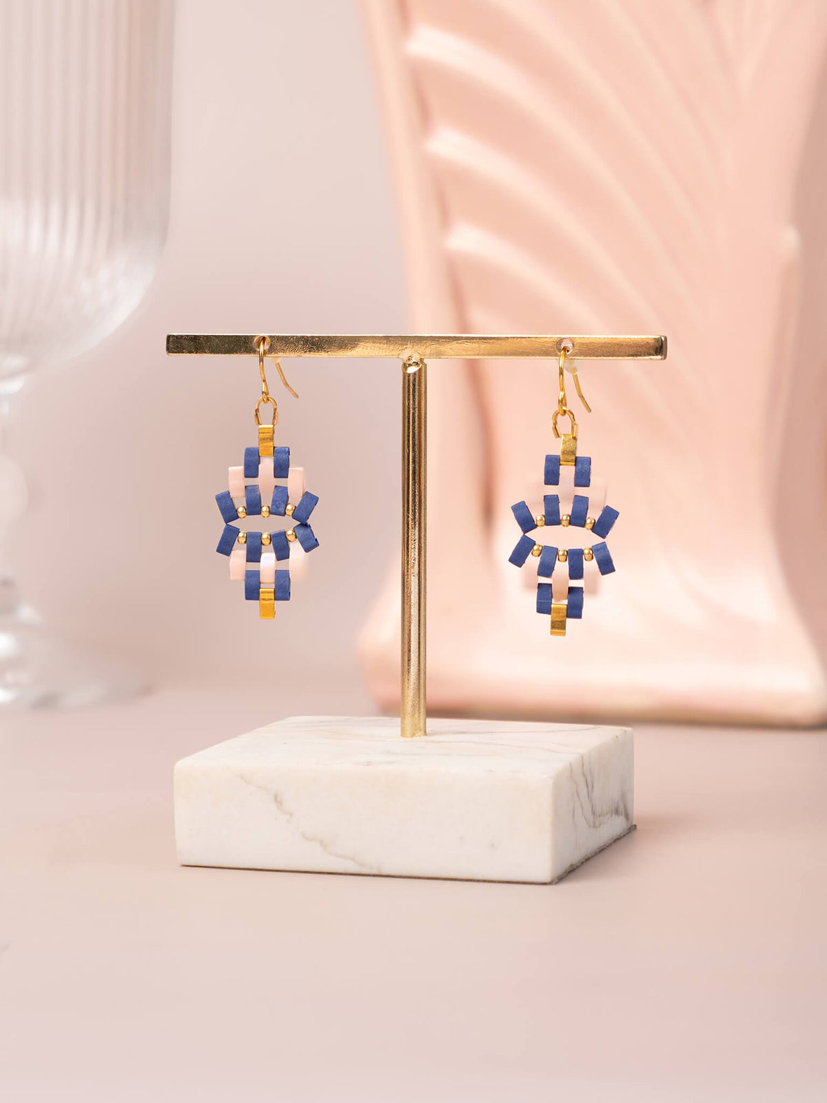 Astoria Drop Earrings (Blue/Pink)