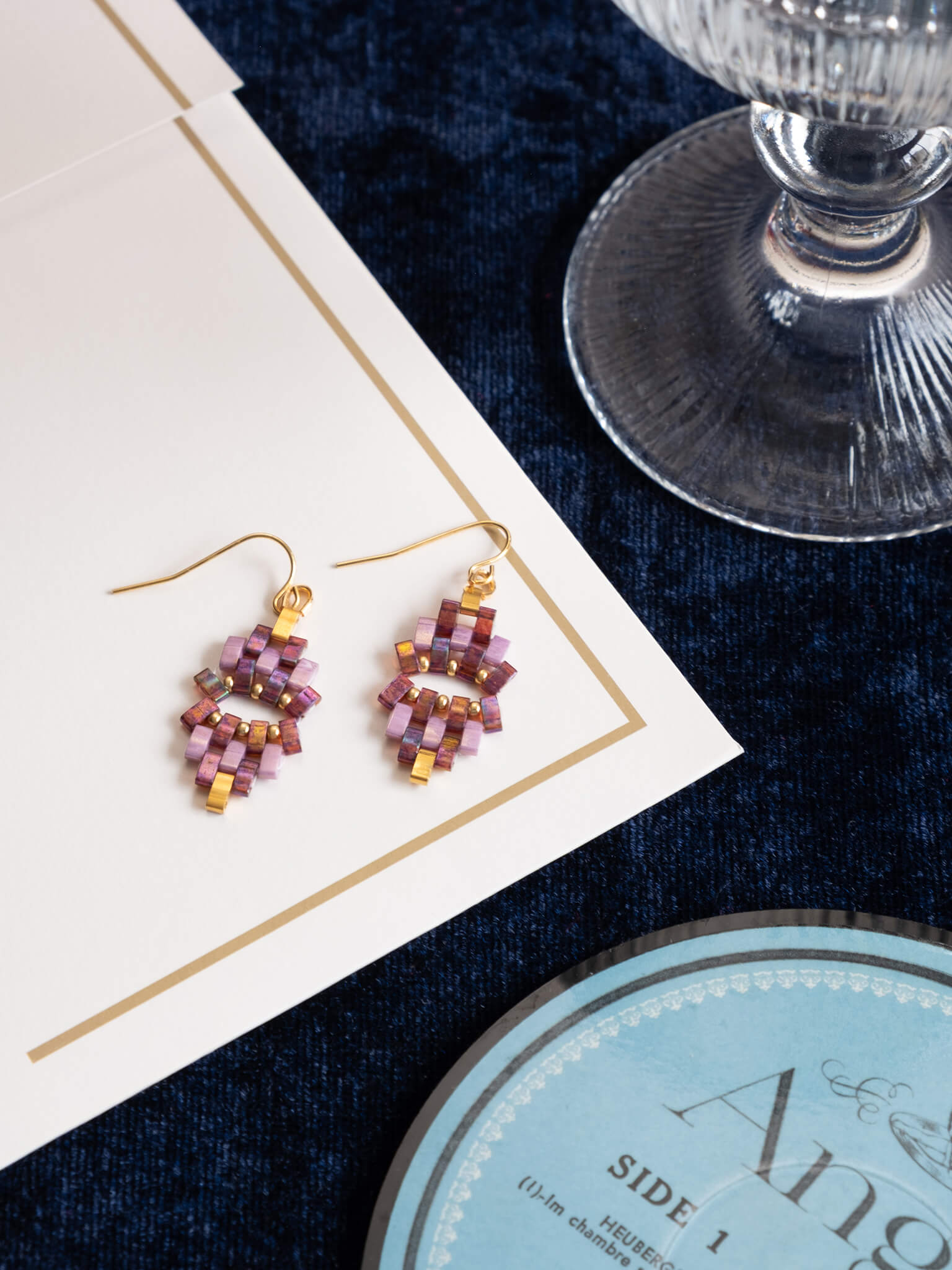 Astoria Drop Earrings (Cherry/Lilac)