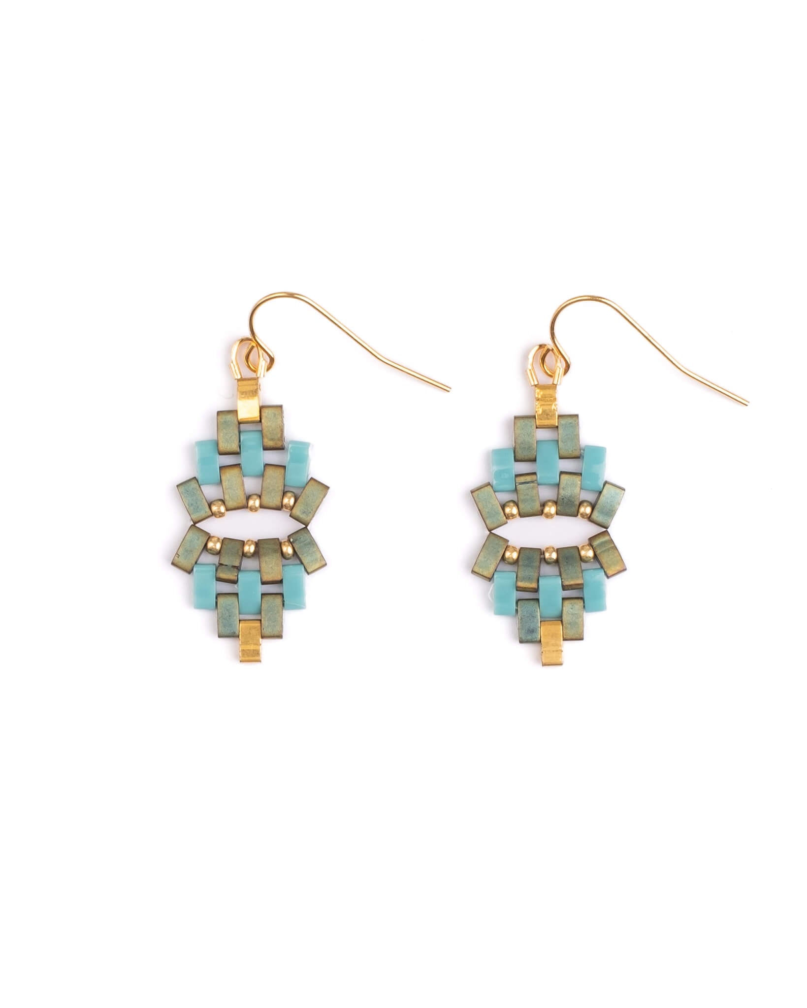Astoria Drop Earrings (Green/Aqua)