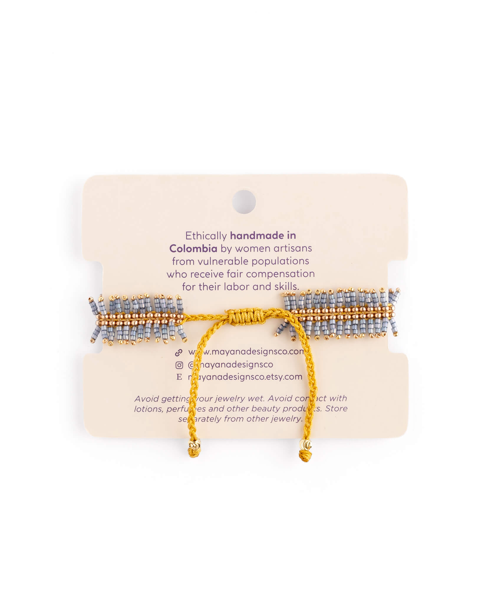 Handwoven Beaded Noor Bracelet (Blue)