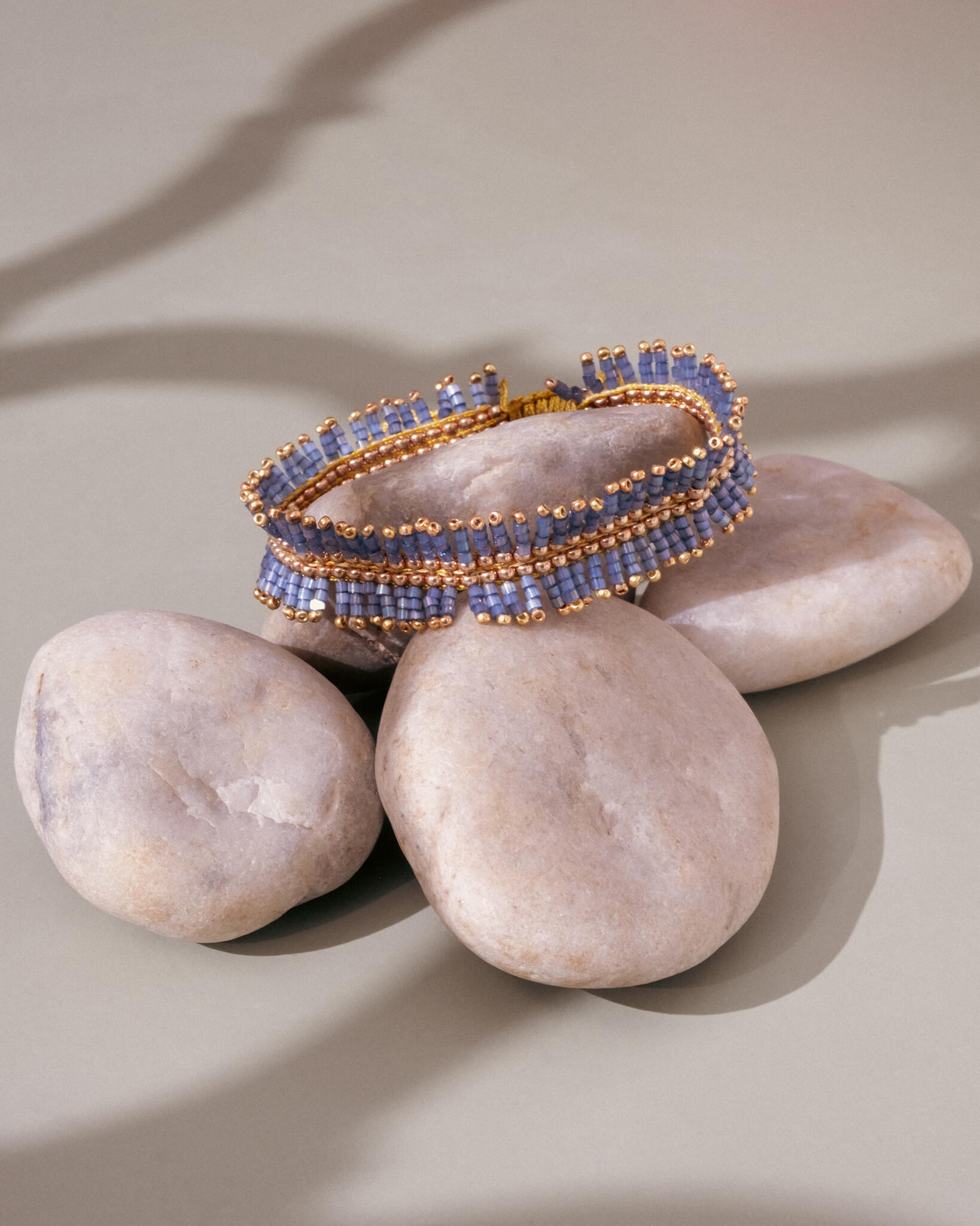 Handwoven Beaded Noor Bracelet (Blue)
