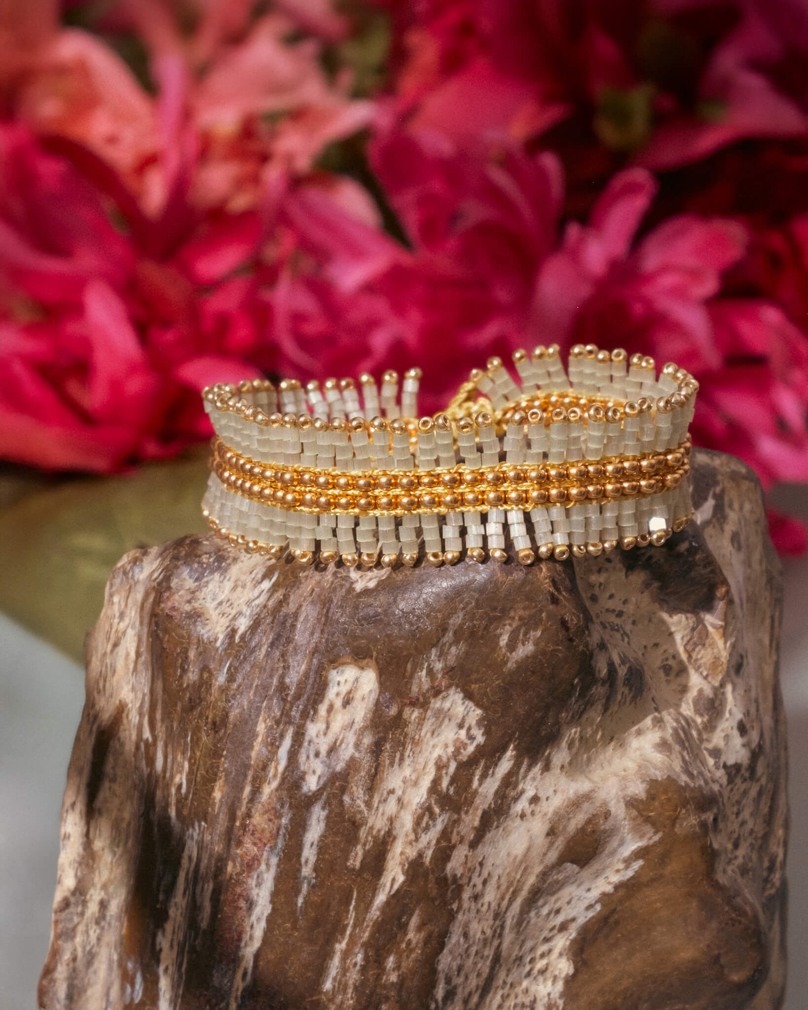 Handwoven Beaded Noor Bracelet (Mint)