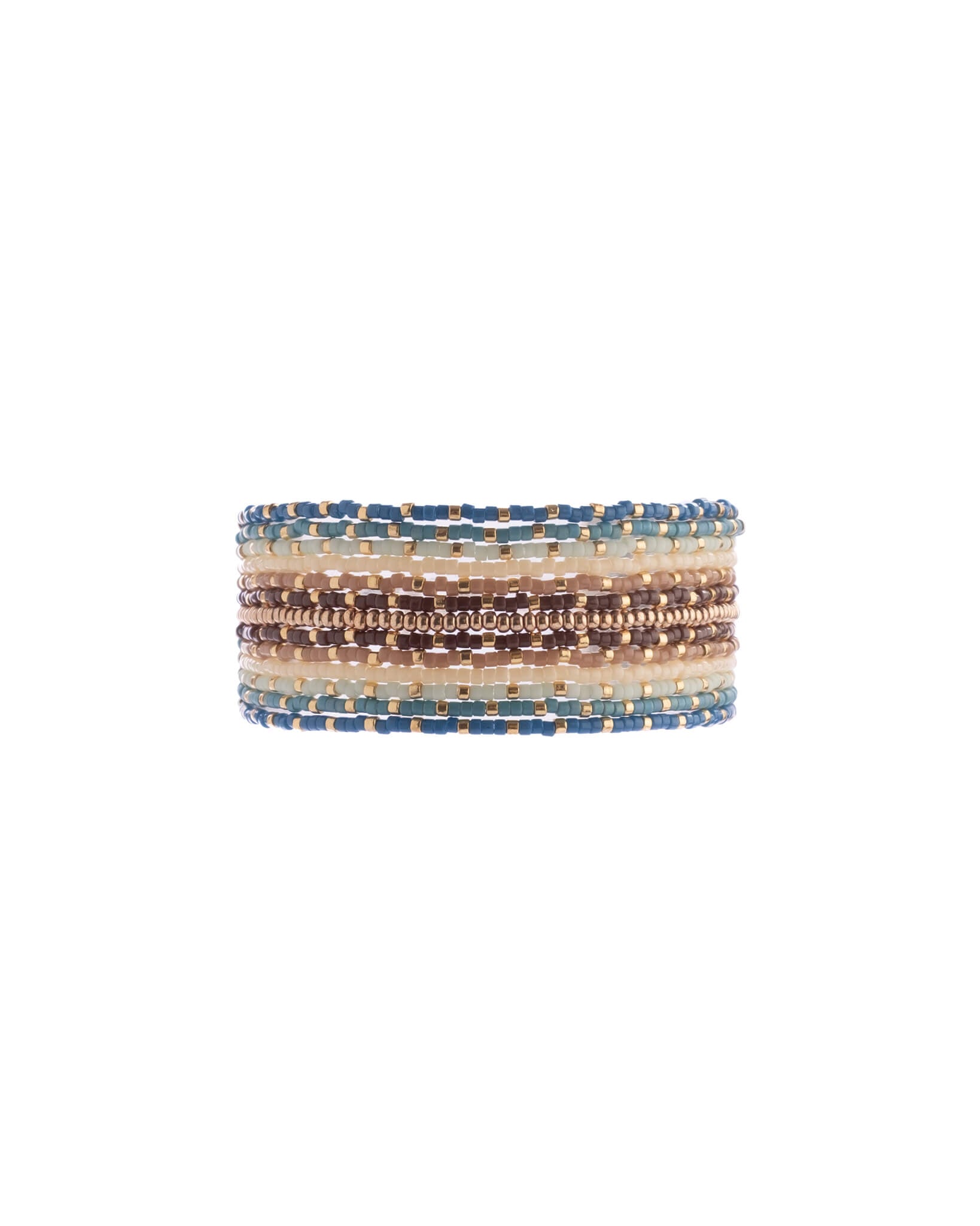 Beaded Handwoven Chudi Multistrand Bracelet (Blue)