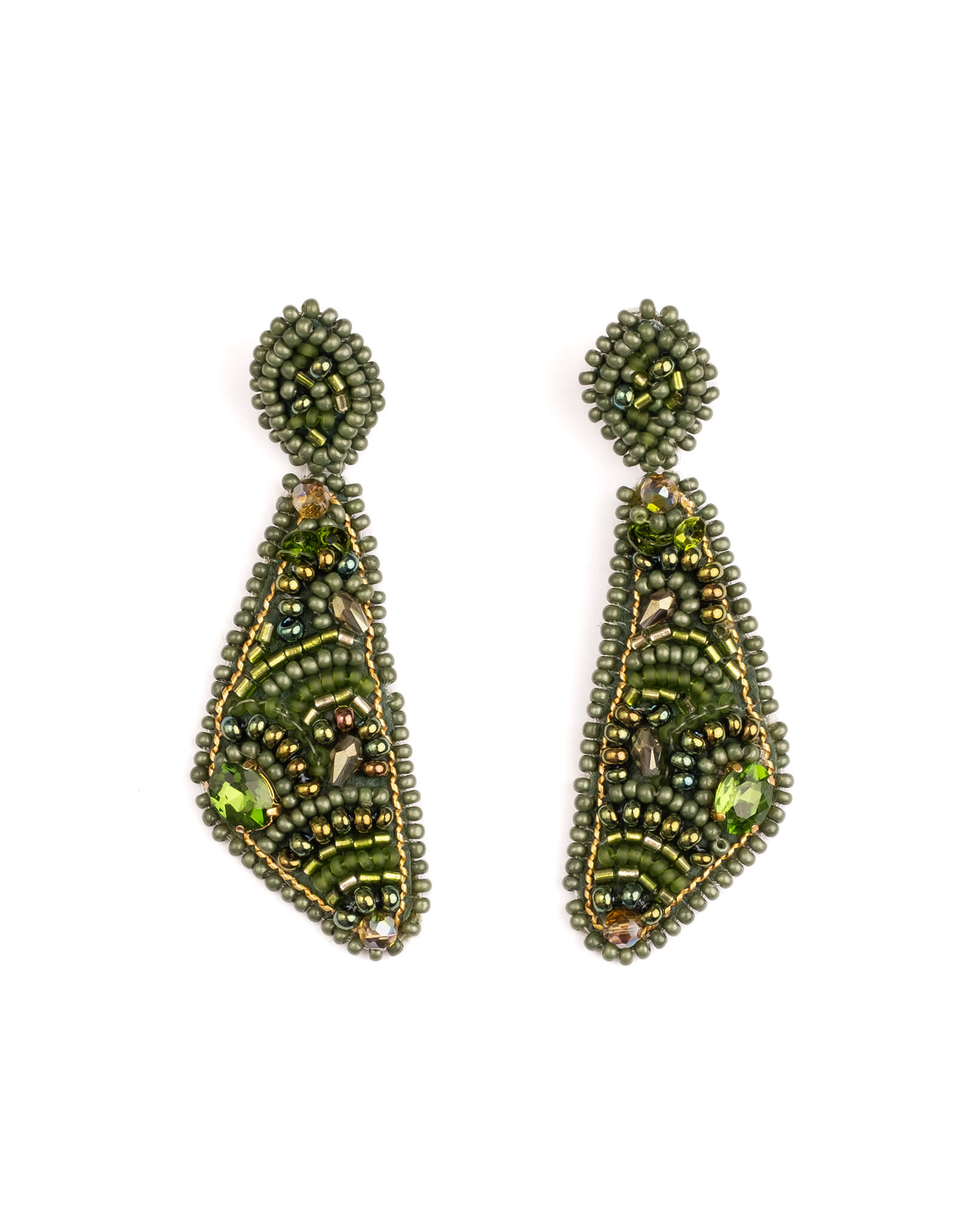 Elara Drop Earrings (Green)