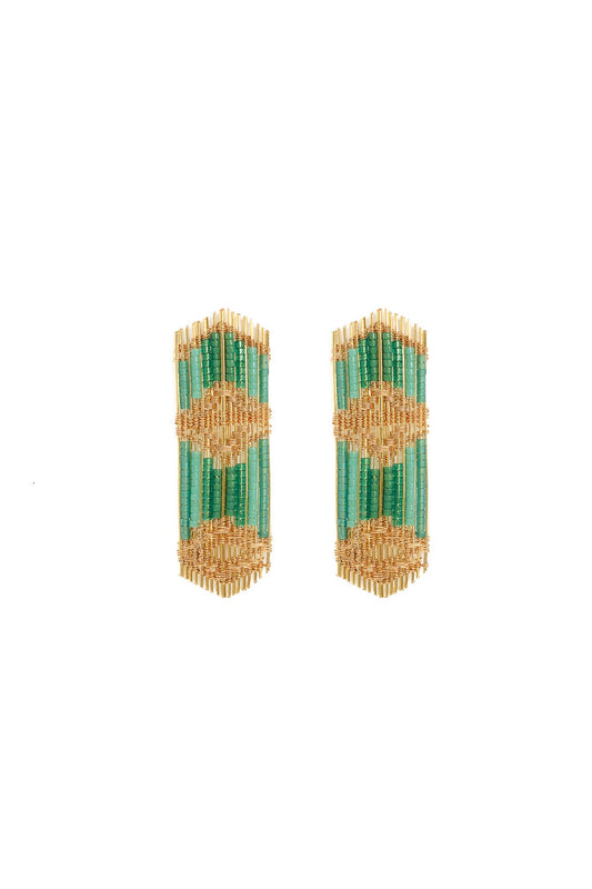 Handwoven Regalia Wire and Bead Earrings