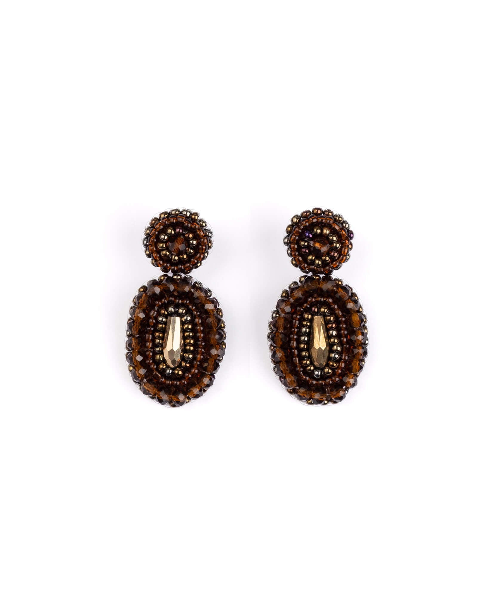 Medallion Drop Earrings (Bronze)