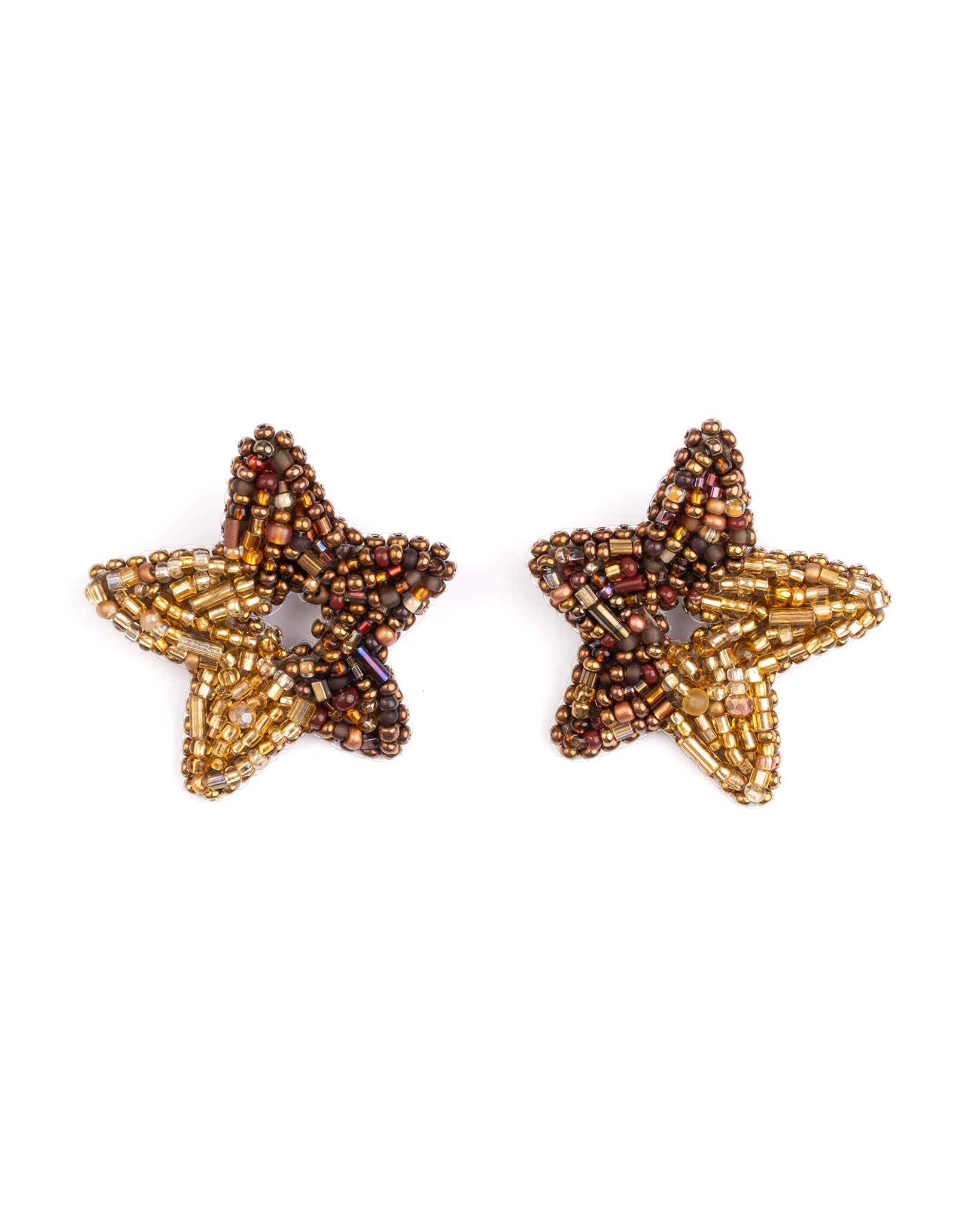 Nova Stud Earrings (Brown/Gold)