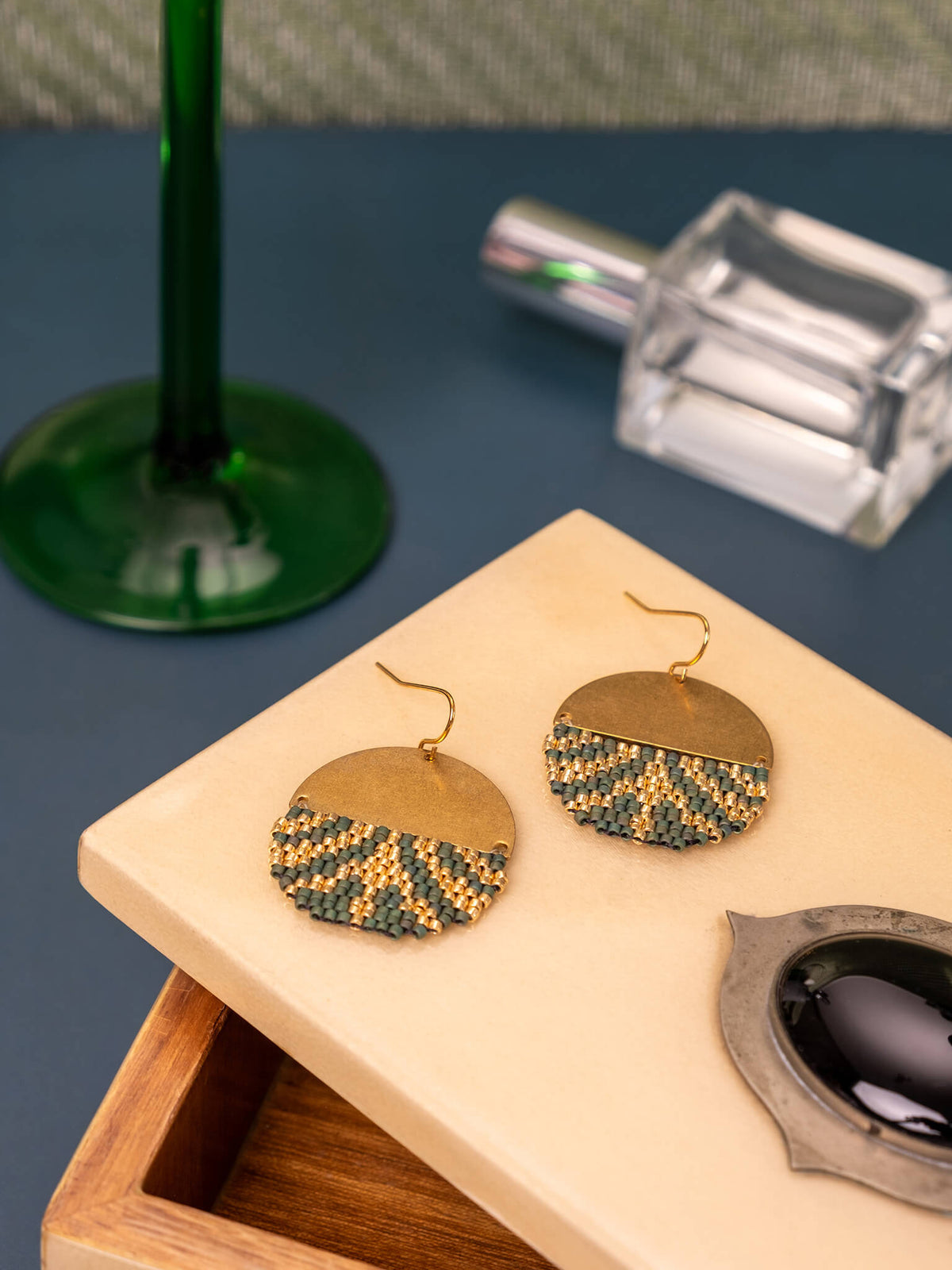 Savoy Drop Earrings (Green)