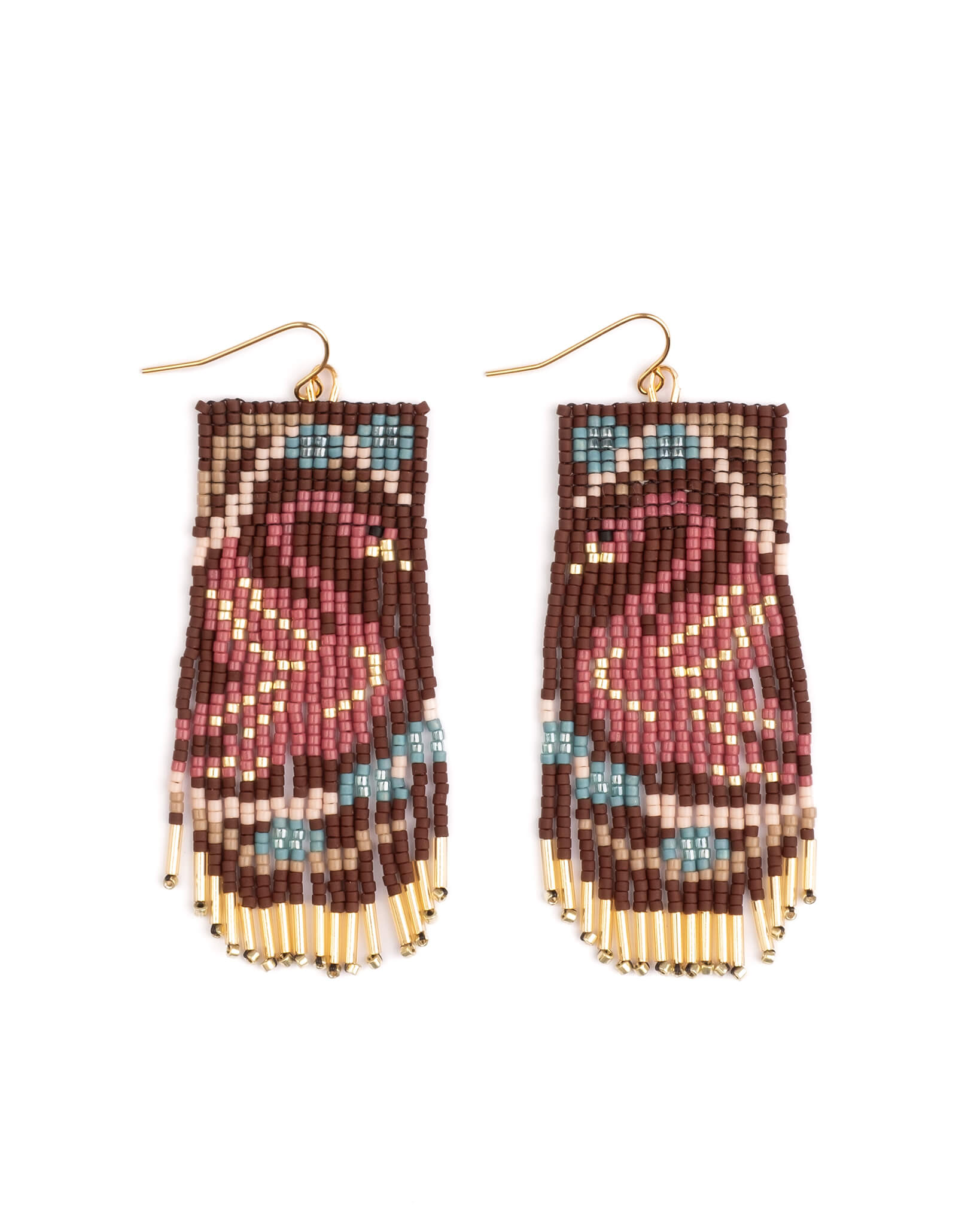 Swan Fringe Earrings (Brown)